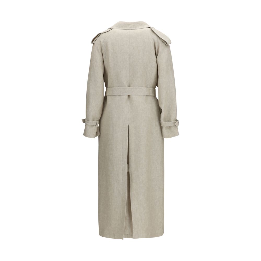 Trench-coat en lin marron Max Mara