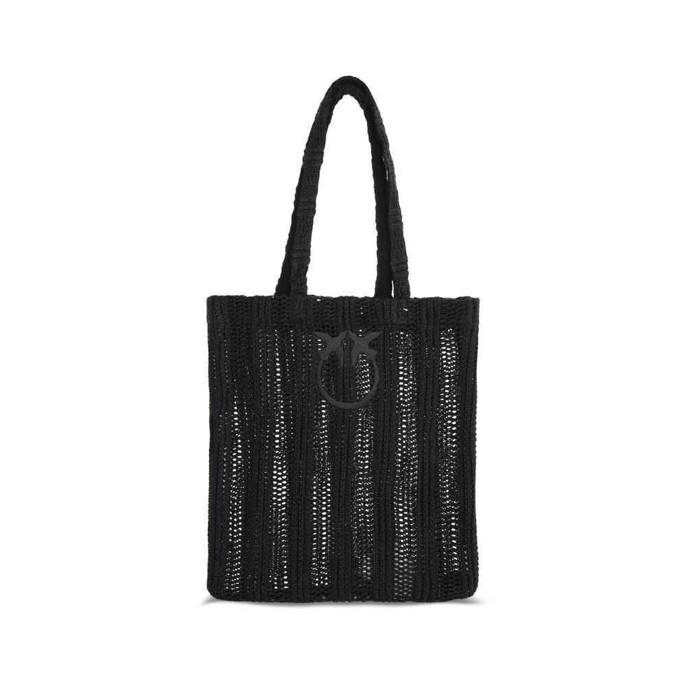 Sac à bandoulière PINKO en raphia noir