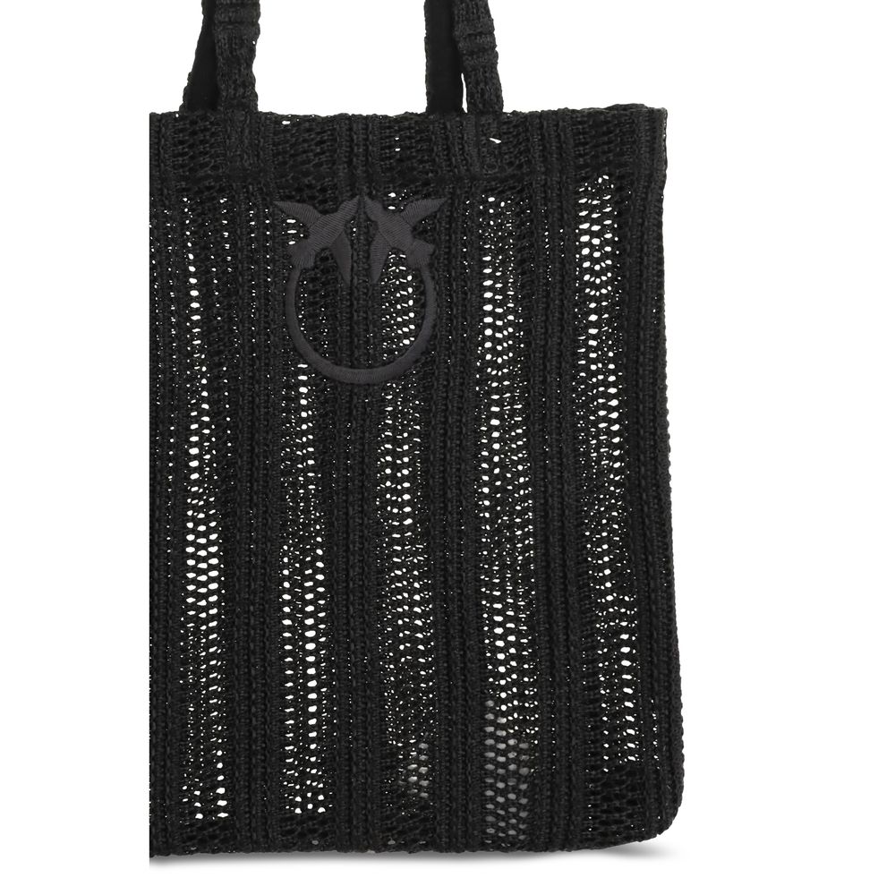 Sac à bandoulière PINKO en raphia noir