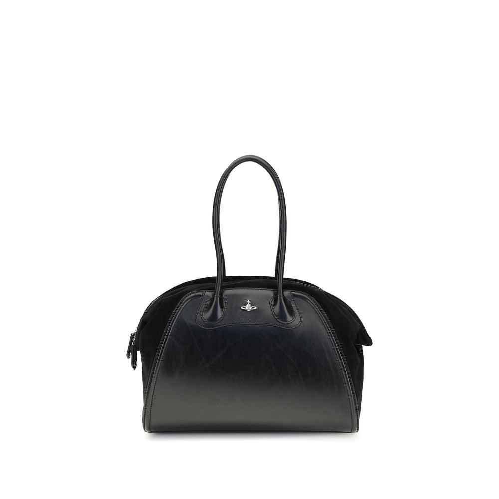 Sac bandoulière Vivienne Westwood en cuir de veau noir Bos Taurus