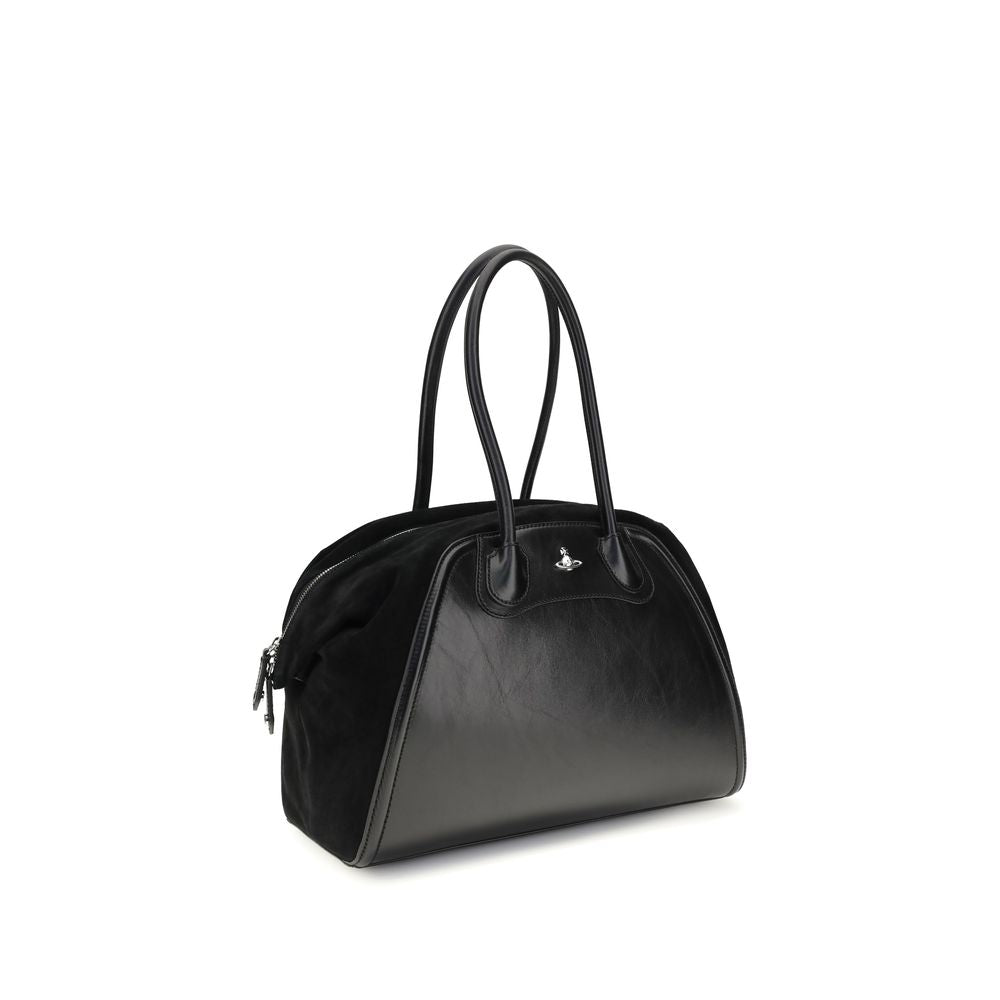 Sac bandoulière Vivienne Westwood en cuir de veau noir Bos Taurus