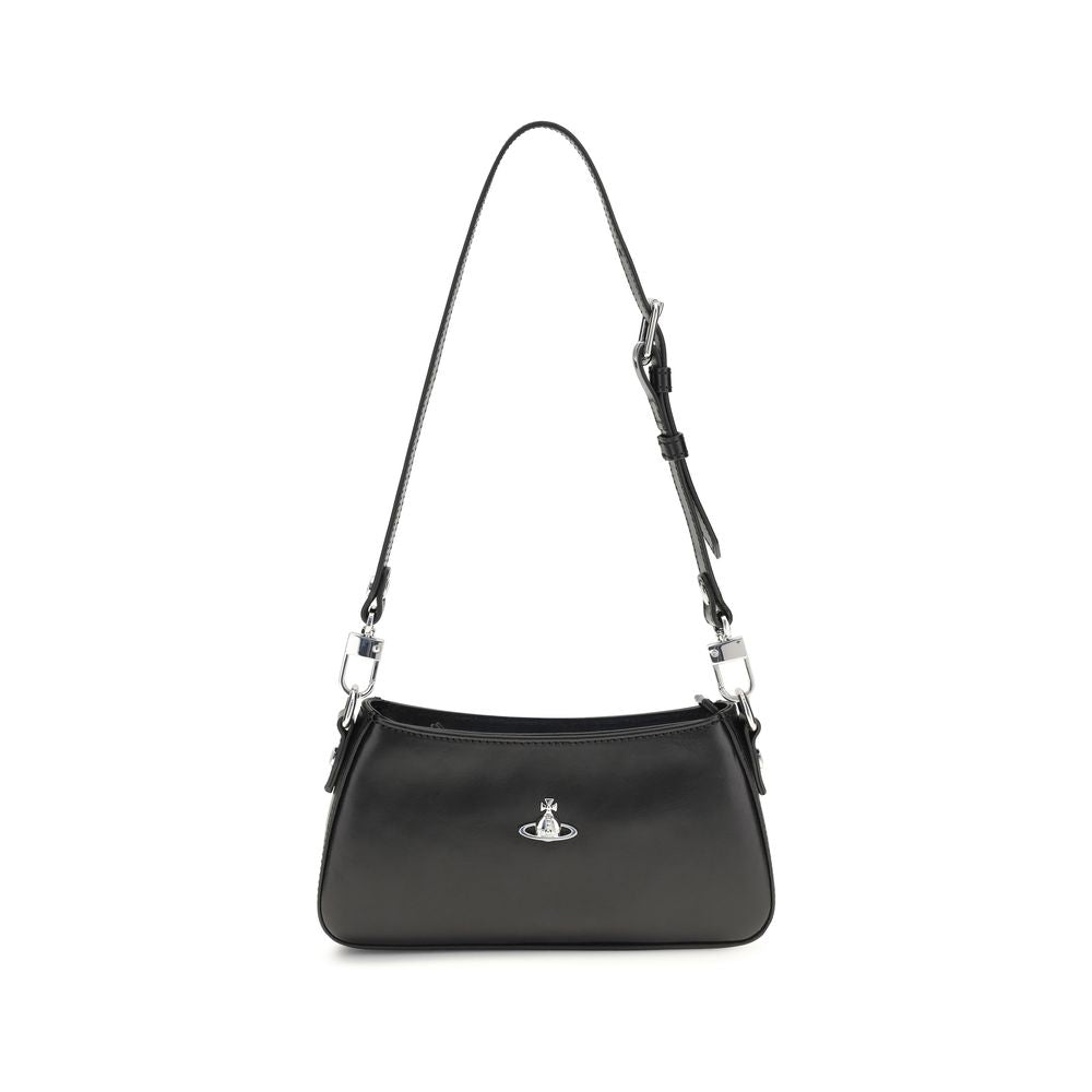 Sac bandoulière Vivienne Westwood en cuir de veau noir Bos Taurus