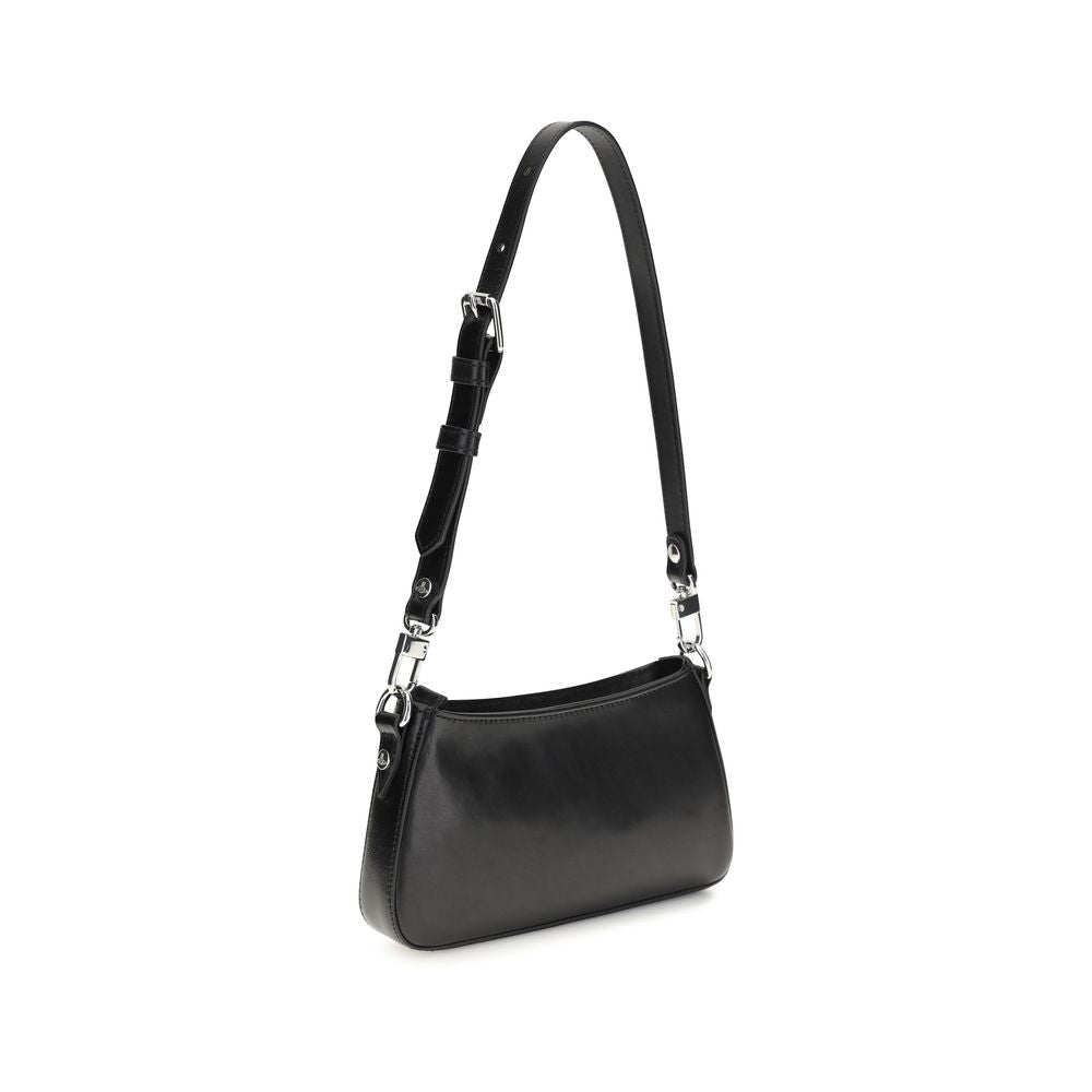 Sac bandoulière Vivienne Westwood en cuir de veau noir Bos Taurus