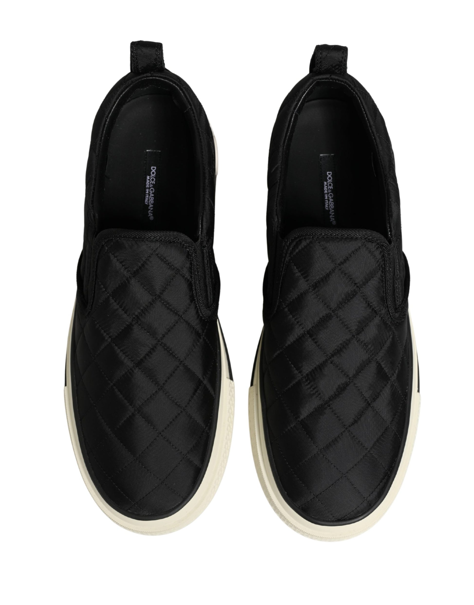 Dolce & Gabbana Black Quilted Slip On Low Top Sneakers Shoes