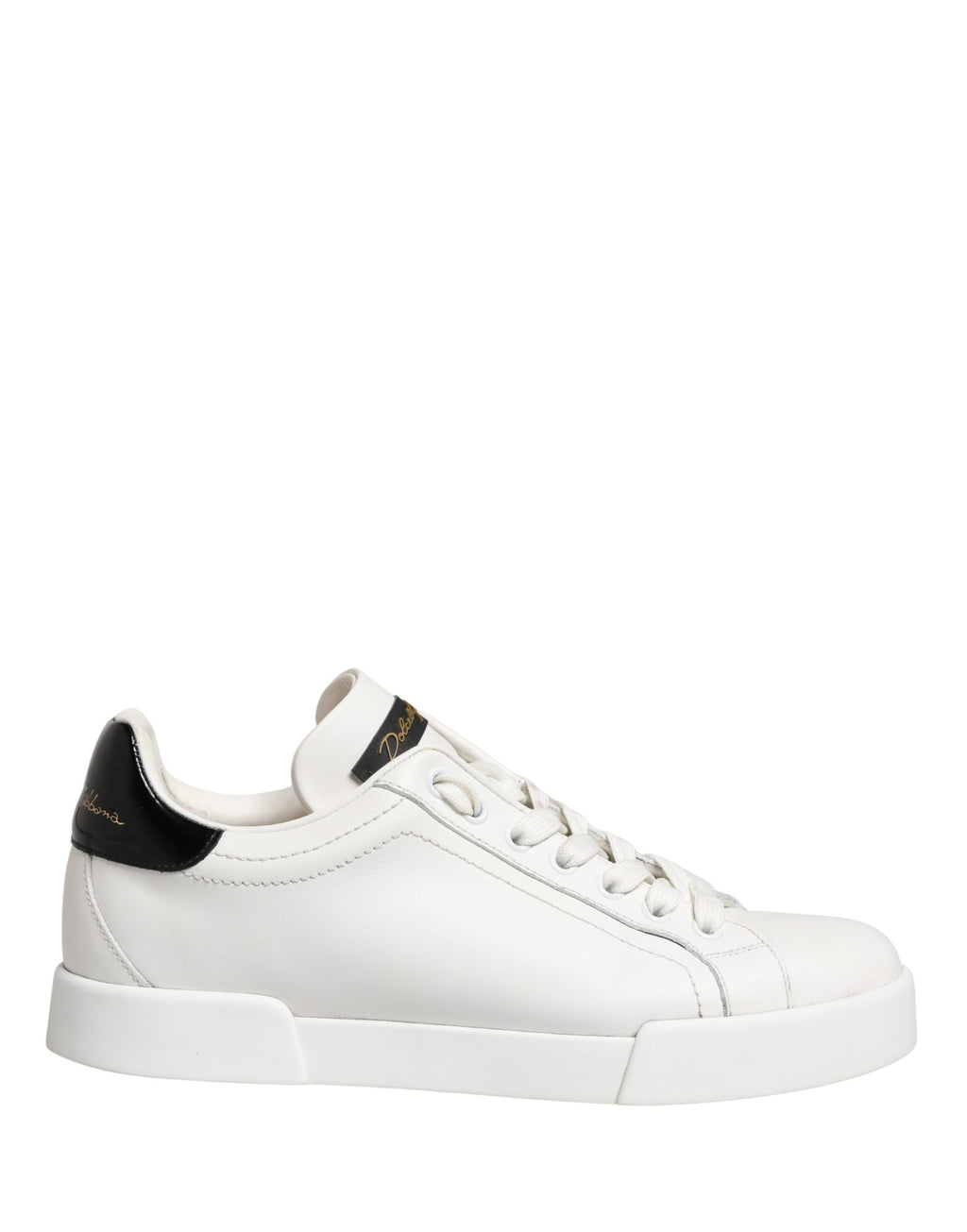 Chaussures Sneakers Dolce & Gabbana Portofino en Cuir Blanc Noir