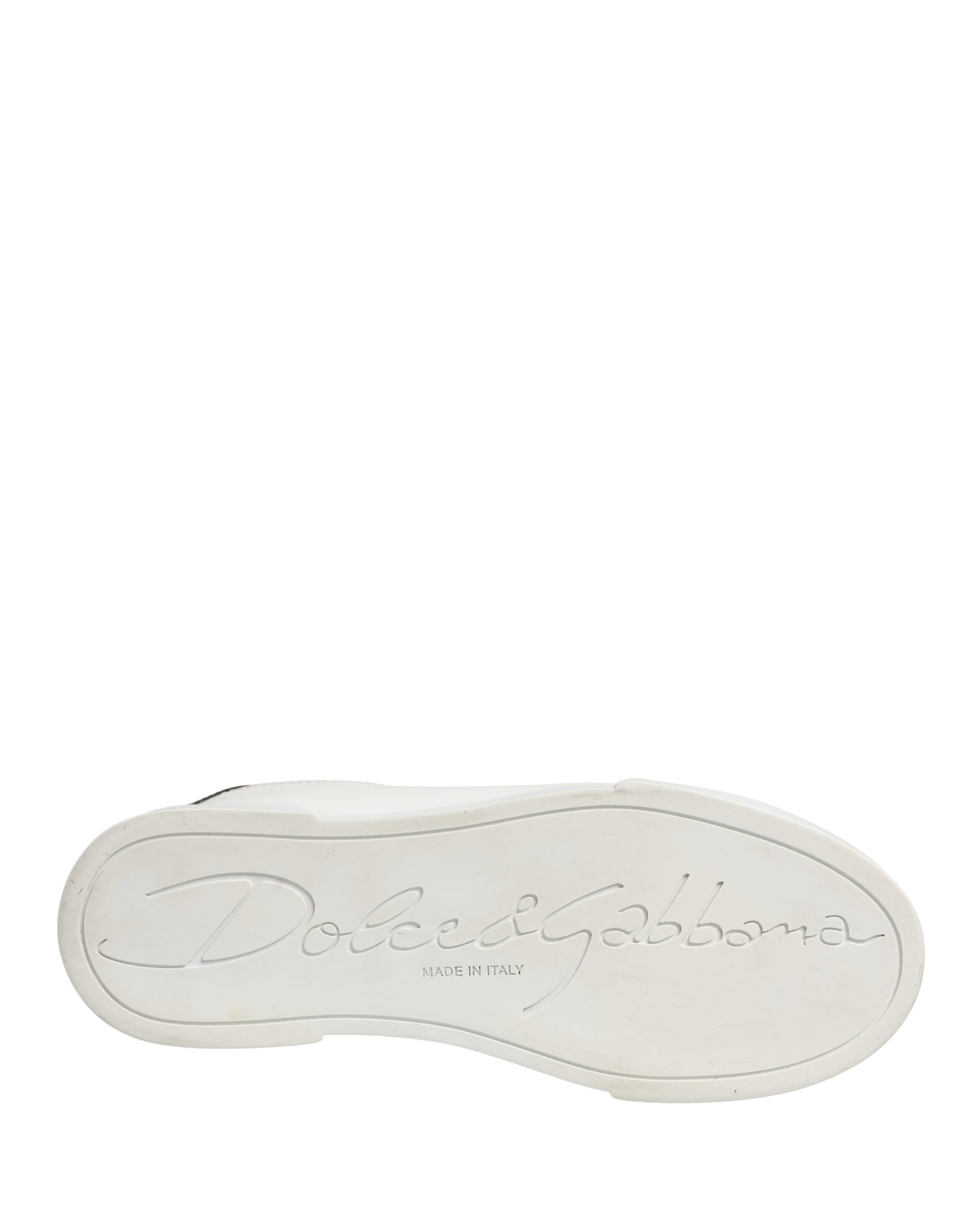 Chaussures Sneakers Dolce & Gabbana Portofino en Cuir Blanc Noir