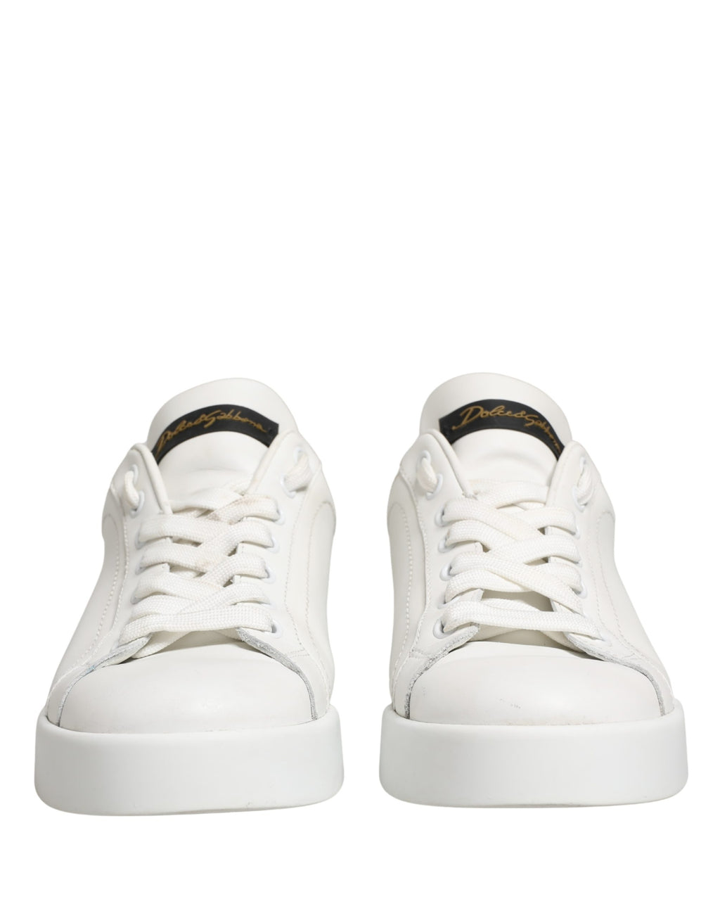 Chaussures Sneakers Dolce & Gabbana Portofino en Cuir Blanc Noir