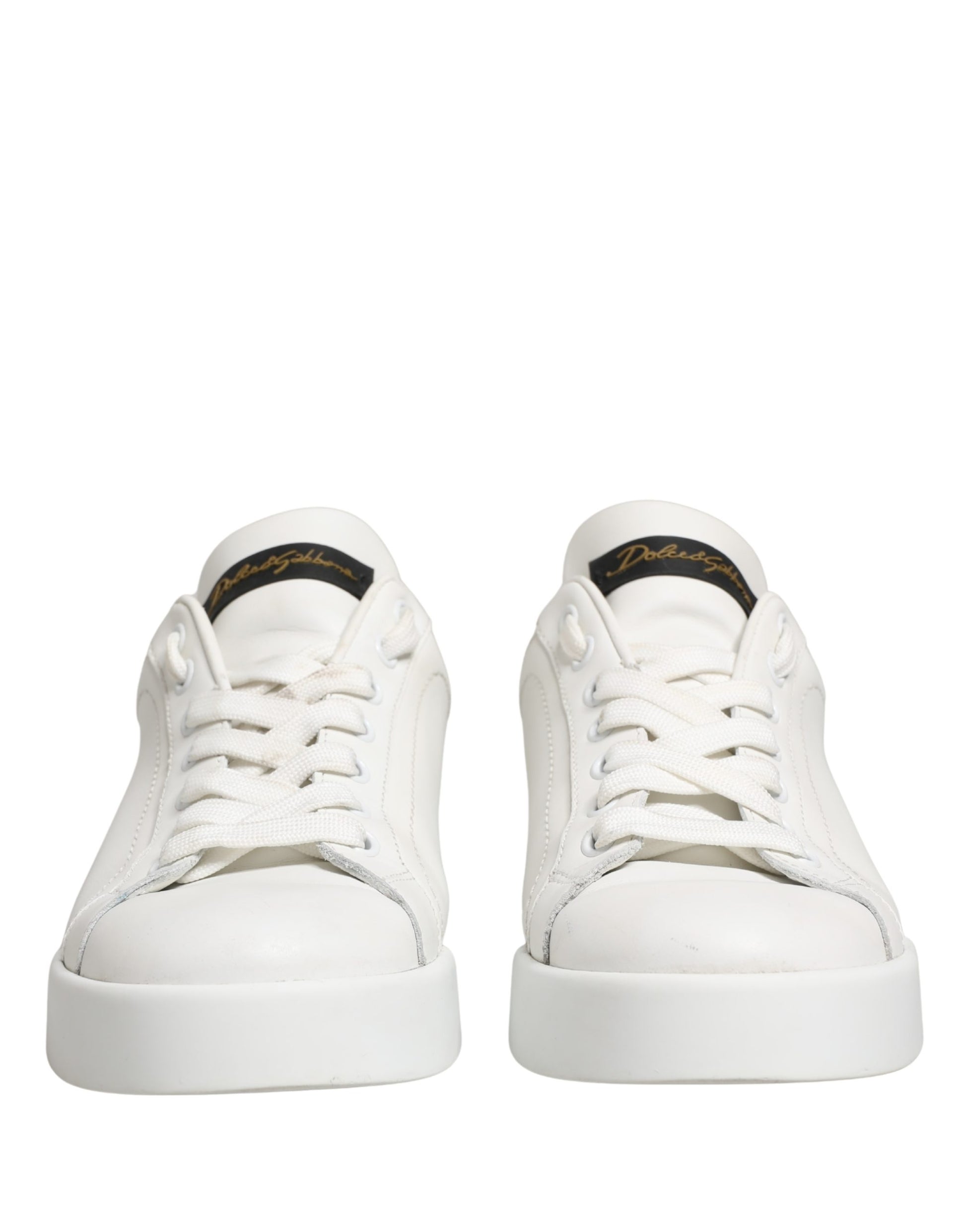 Chaussures Sneakers Dolce & Gabbana Portofino en Cuir Blanc Noir