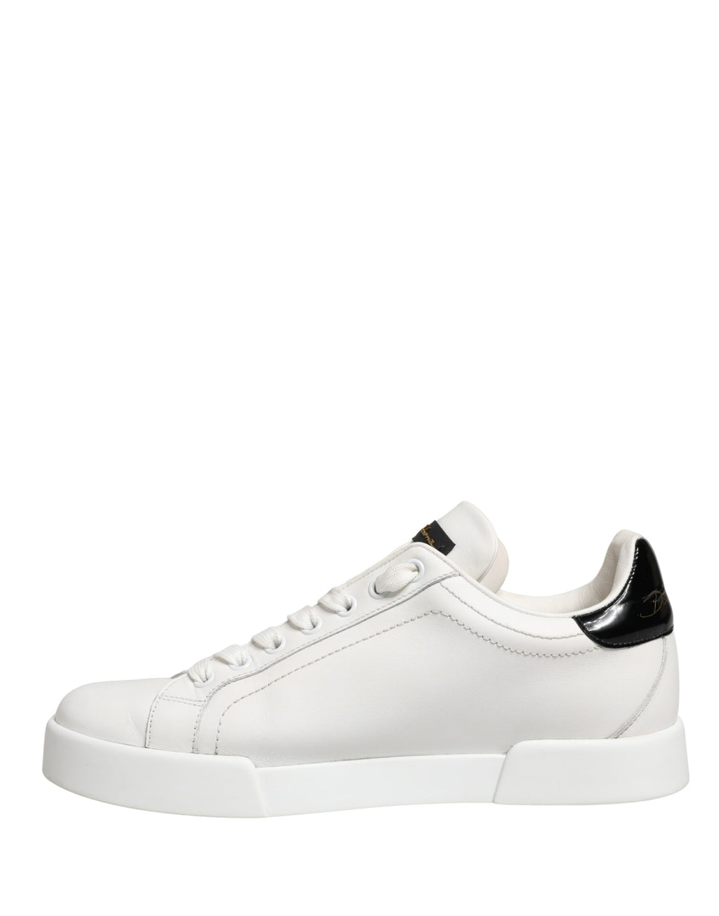 Chaussures Sneakers Dolce & Gabbana Portofino en Cuir Blanc Noir