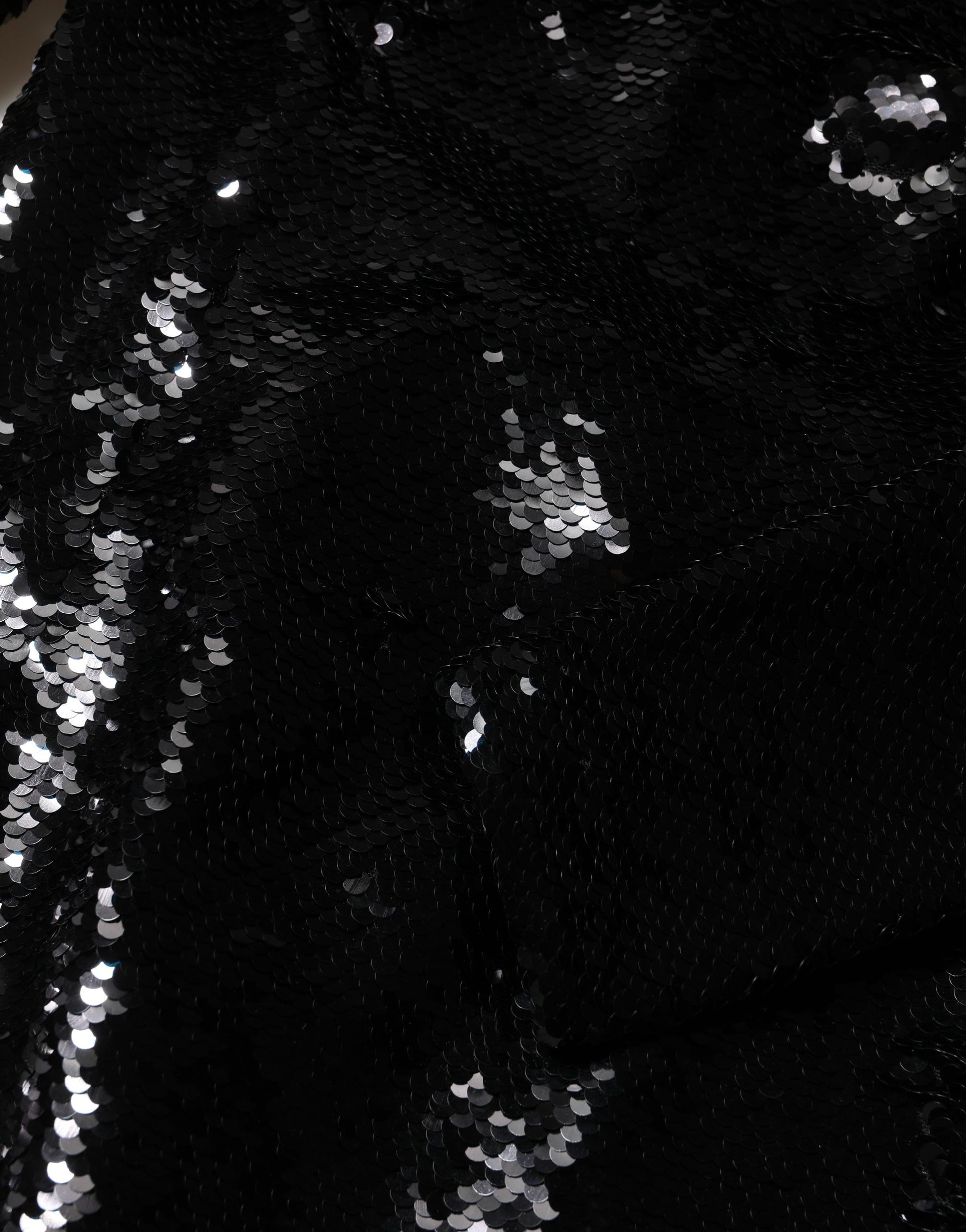 Robe longue moulante sirène à sequins noire Dolce & Gabbana