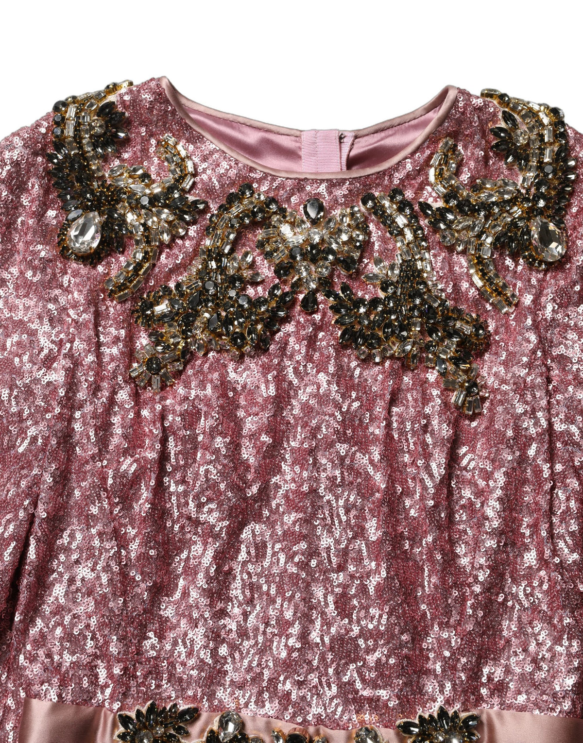 Robe de soirée Dolce & Gabbana rose ornée de sequins