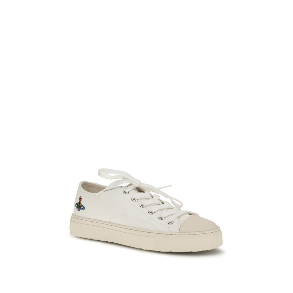 Baskets basses en tissu blanc Vivienne Westwood