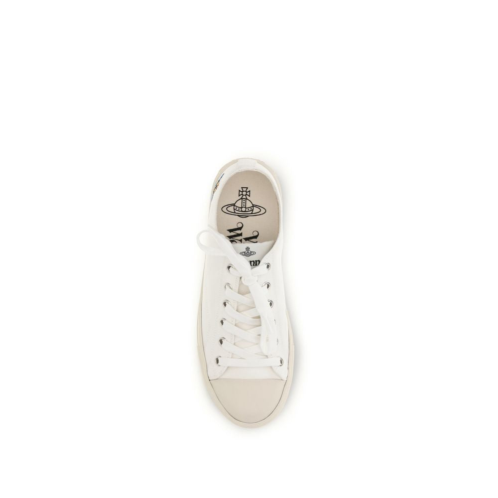 Baskets basses en tissu blanc Vivienne Westwood