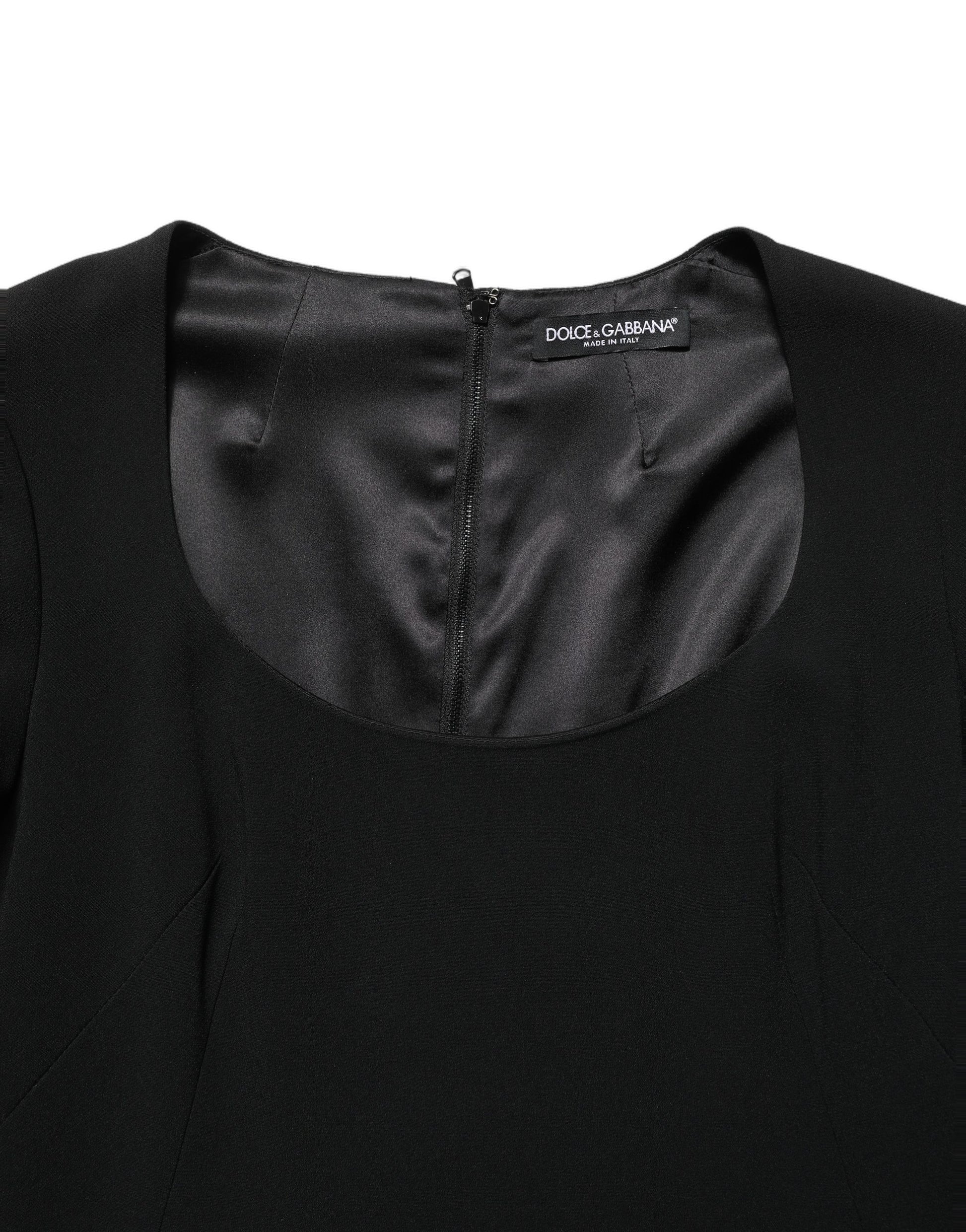Robe mini Roberto Cavalli noire à manches longues et col dégagé