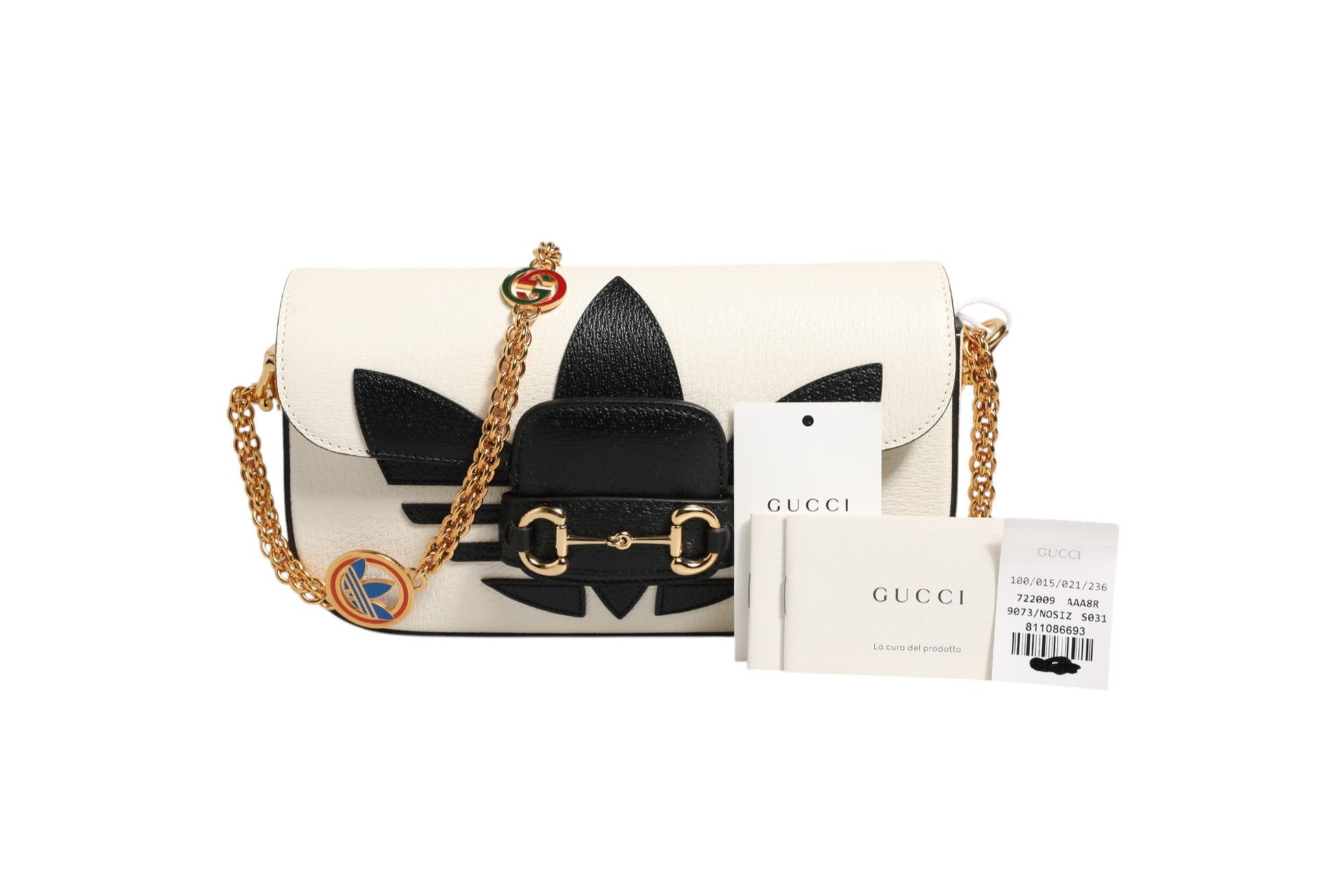 Sac à bandoulière Gucci x Adidas Horsebit 1955 Noir/Blanc
