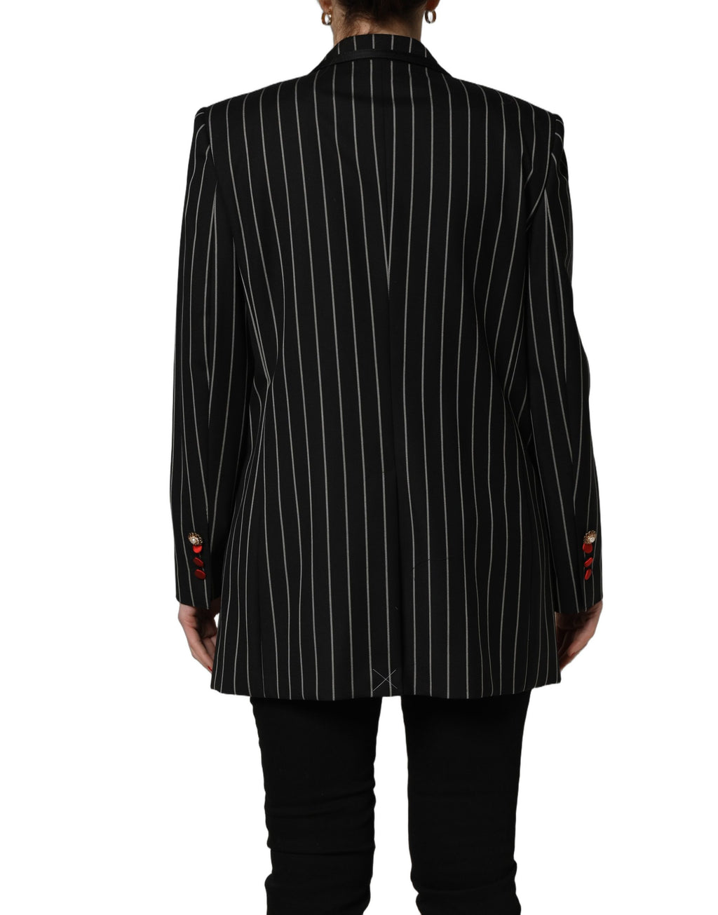 Veste Blazer croisée rayée noire Dolce & Gabbana