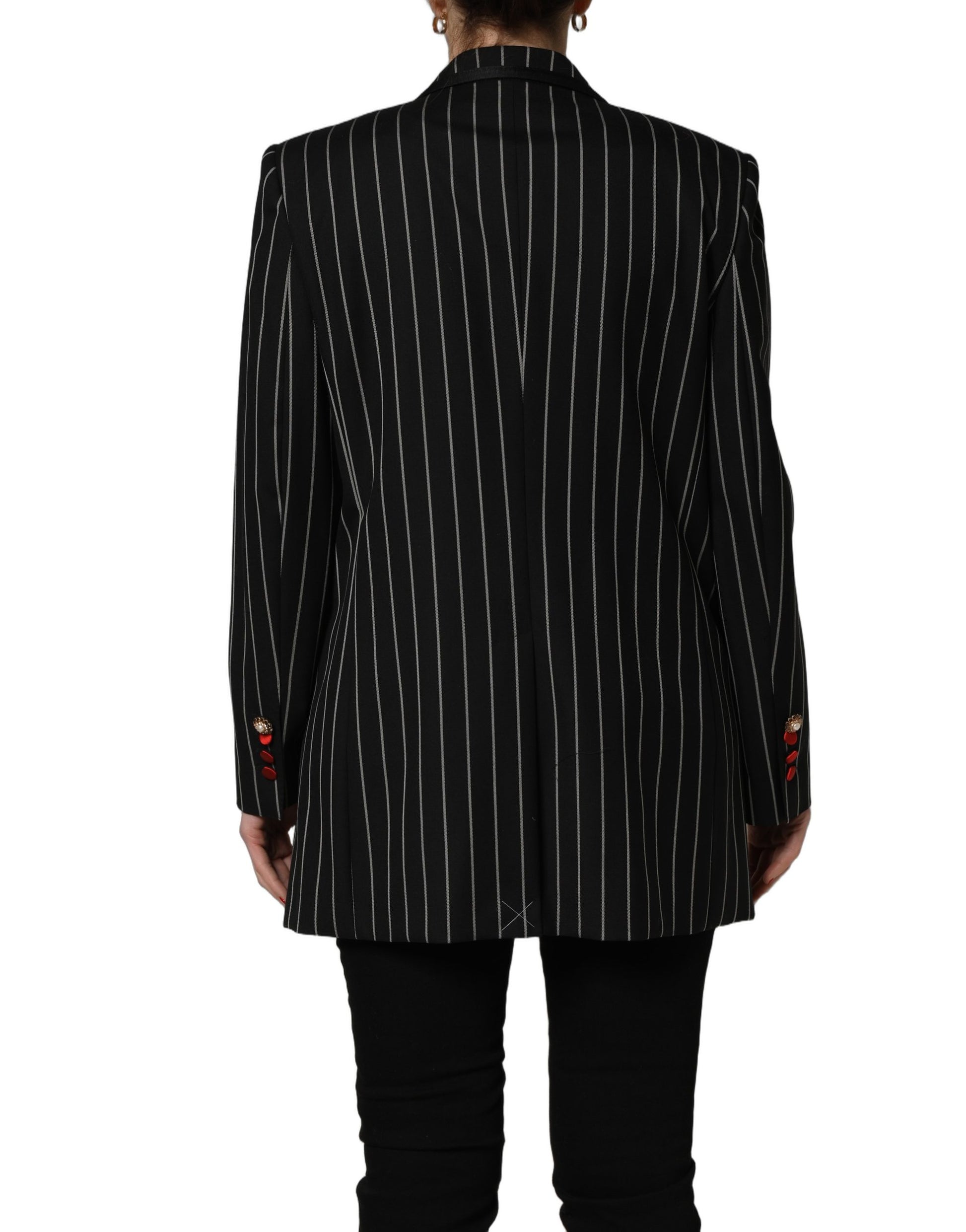 Veste Blazer croisée rayée noire Dolce & Gabbana