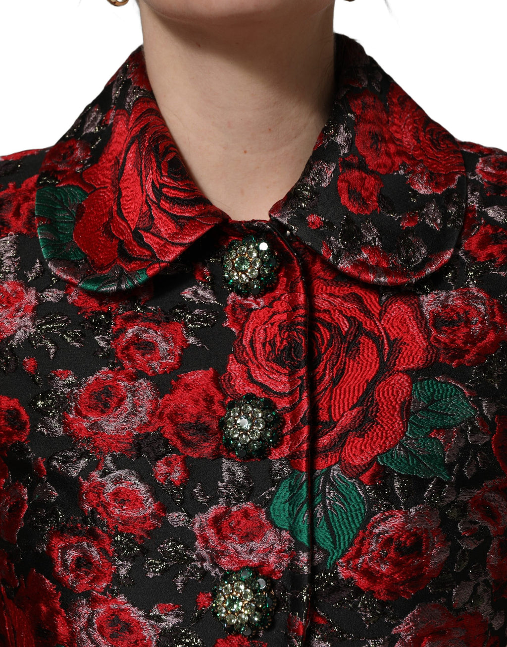 Veste blazer Dolce & Gabbana en brocart floral multicolore à boutons