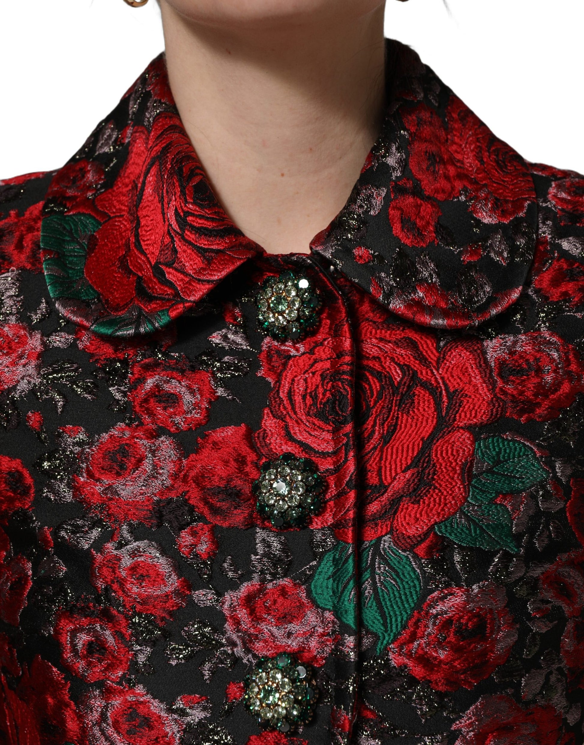 Veste blazer Dolce & Gabbana en brocart floral multicolore à boutons