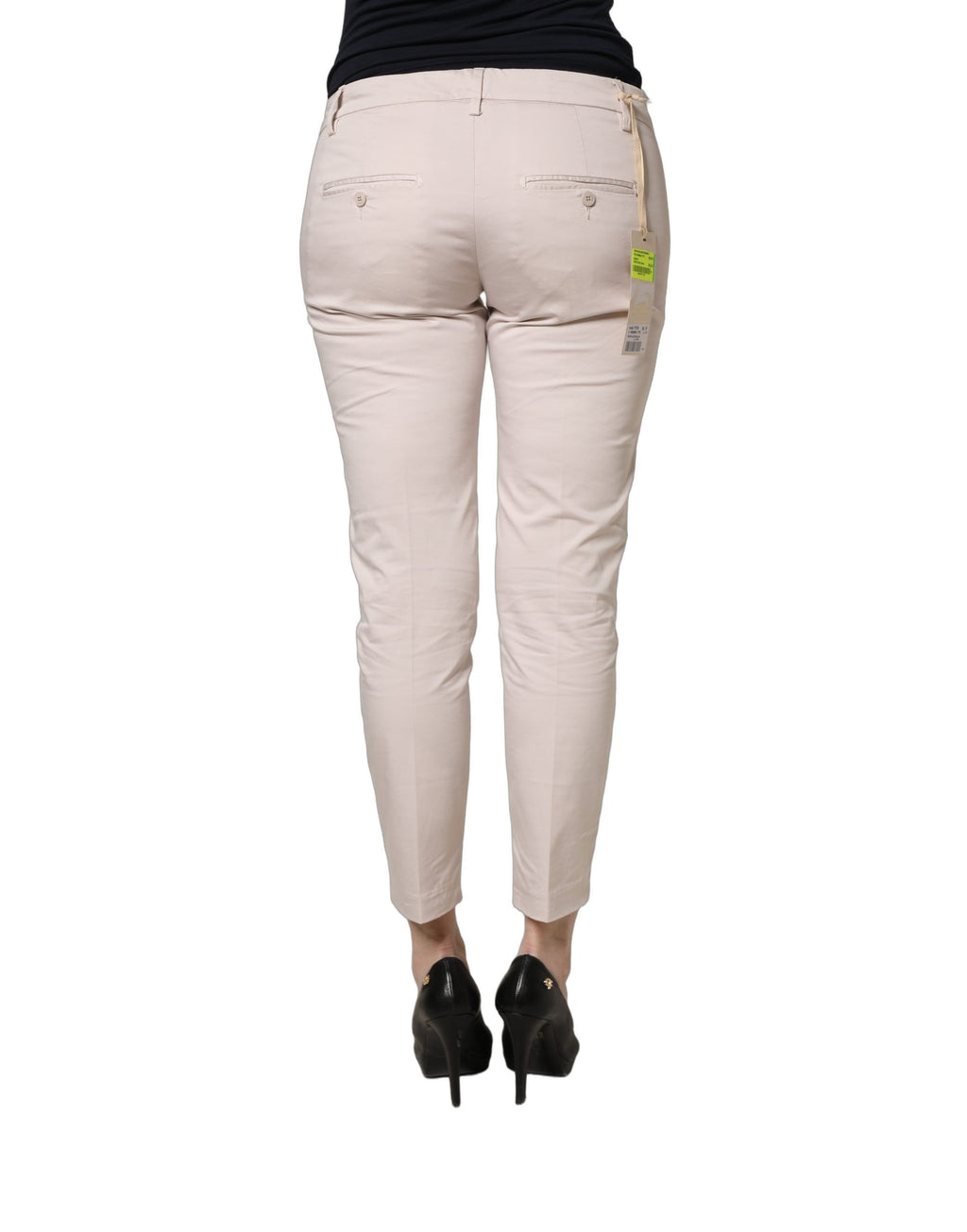 Pantalon fuselé court taille basse beige Versace Jeans Couture pour femme