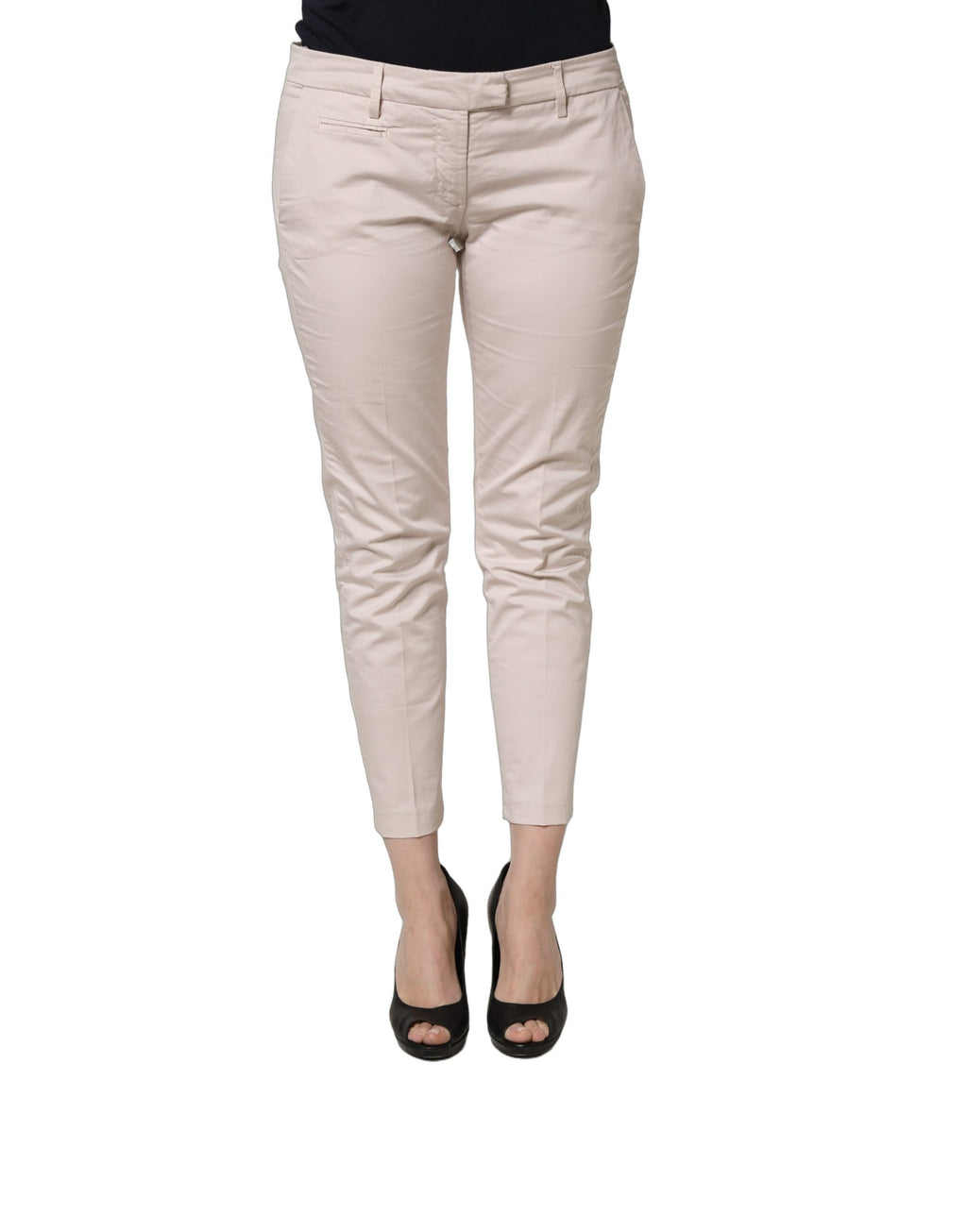 Pantalon fuselé court taille basse beige Versace Jeans Couture pour femme