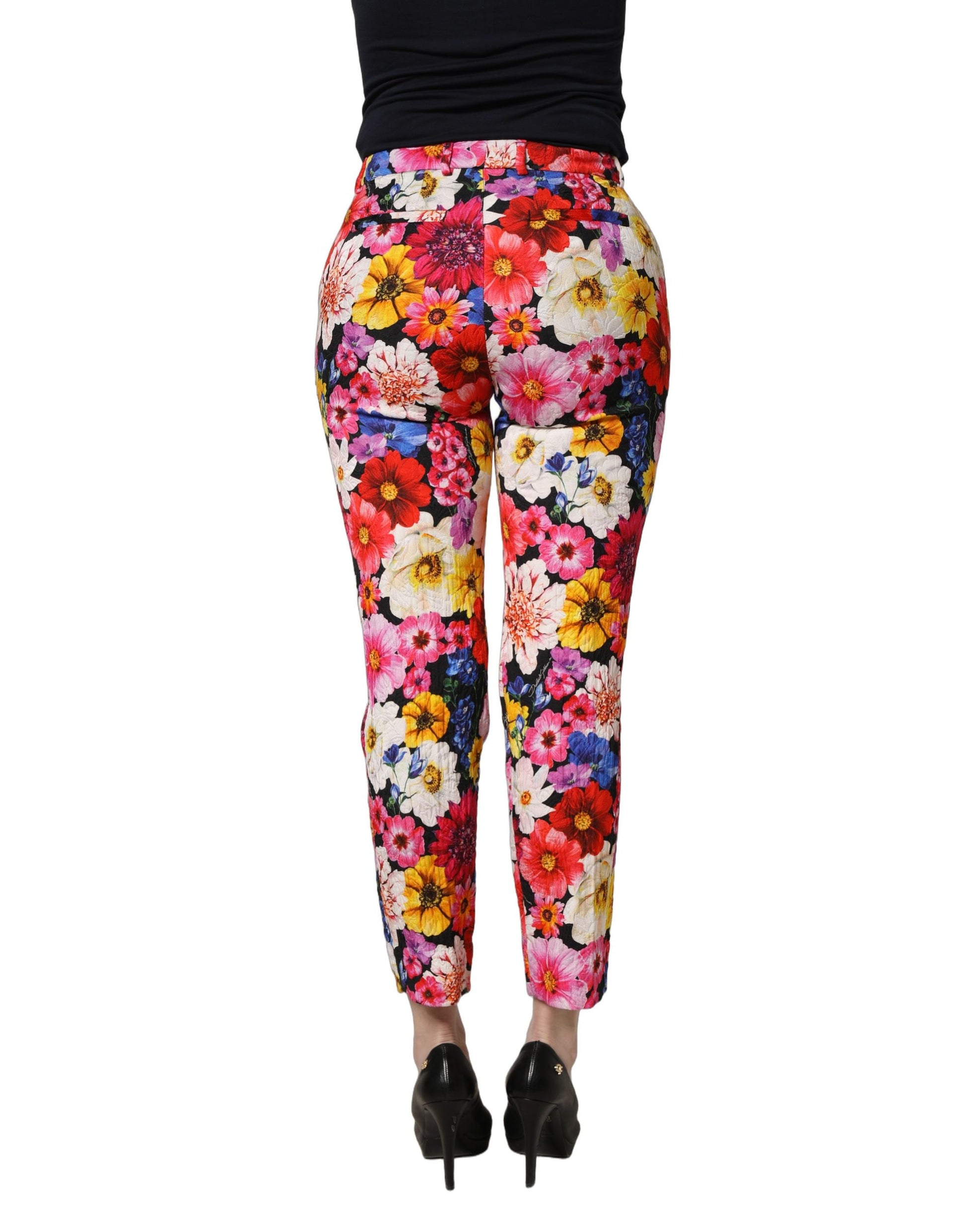 Pantalon Fuselé Dolce & Gabbana à Imprimé Floral Multicolore