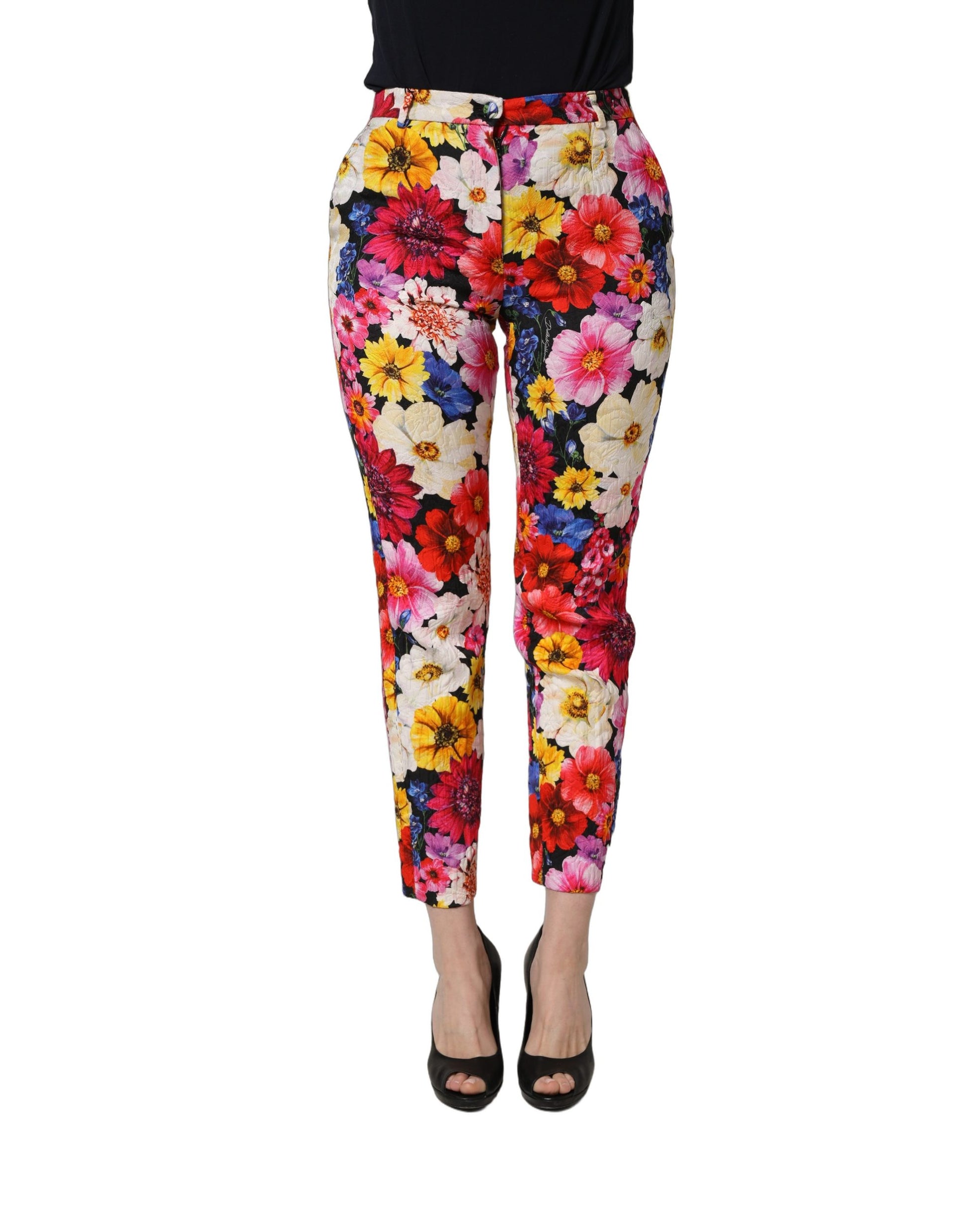 Pantalon Fuselé Dolce & Gabbana à Imprimé Floral Multicolore