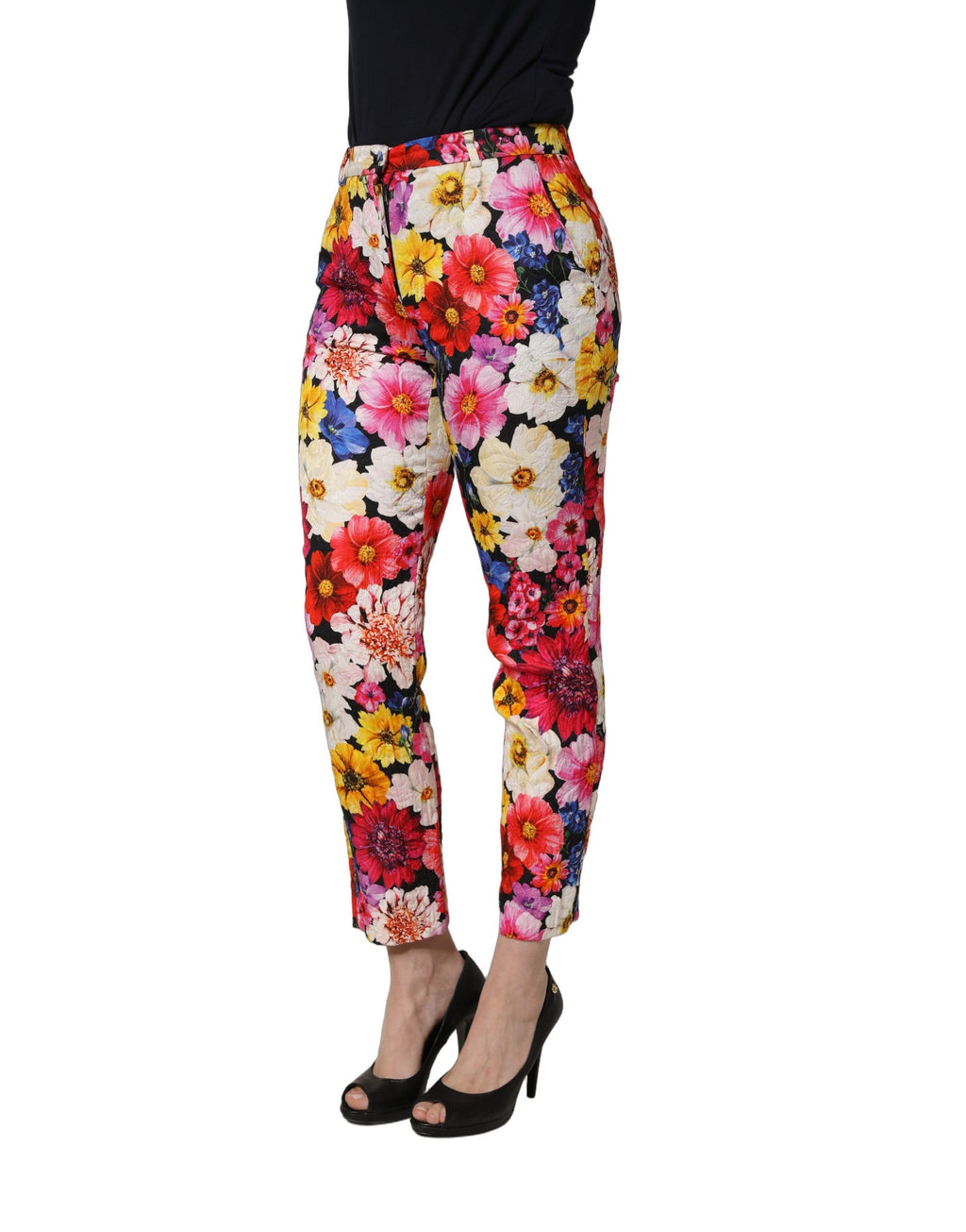 Pantalon Fuselé Dolce & Gabbana à Imprimé Floral Multicolore