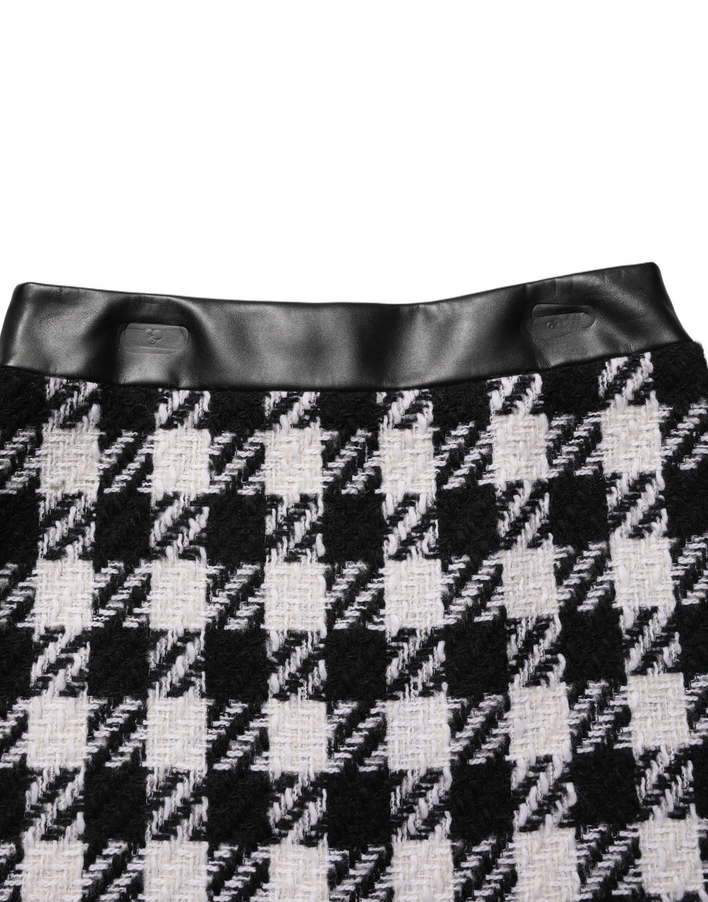 Mini-jupe en tweed pied-de-poule noir et blanc Dolce & Gabbana
