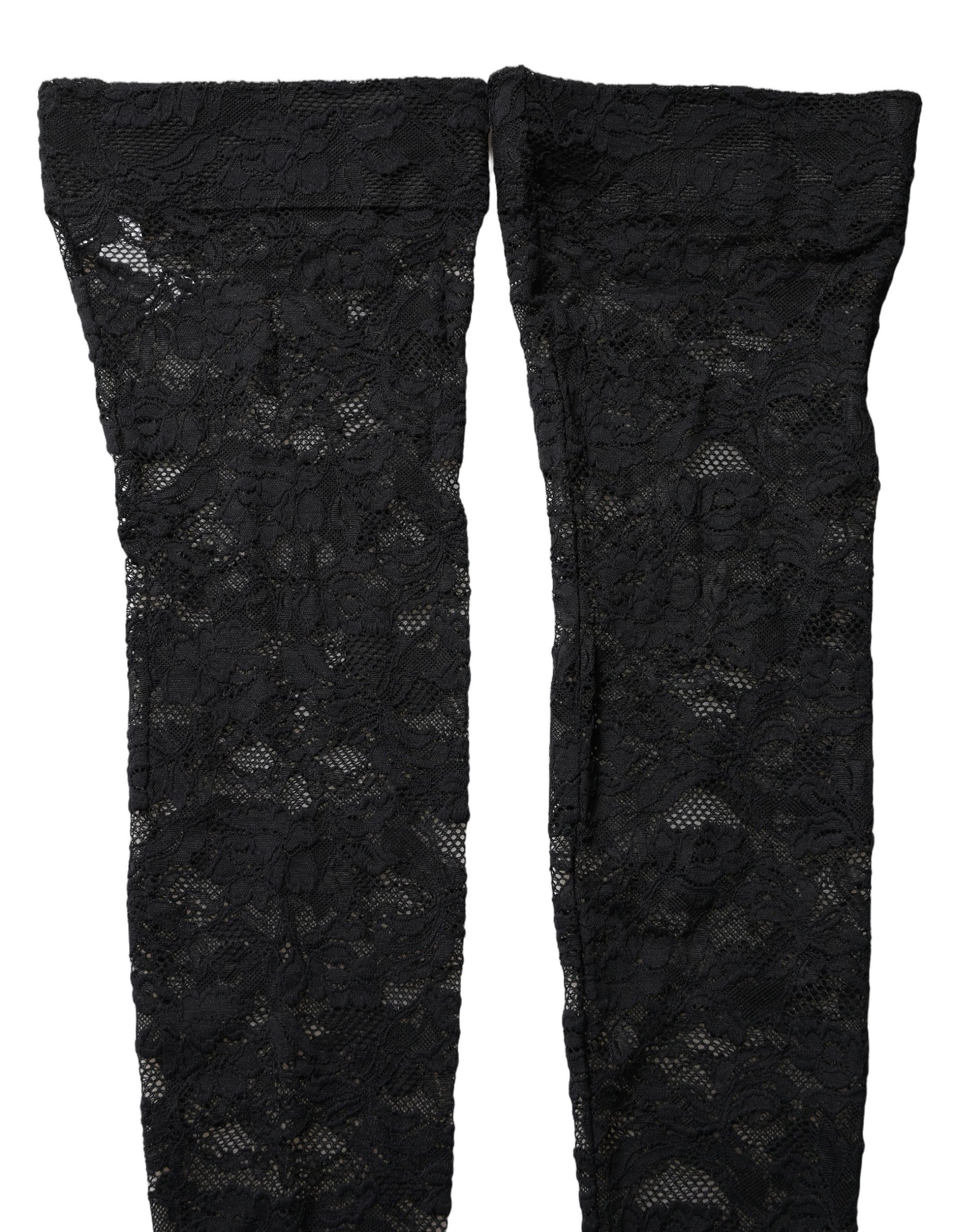 Chaussettes hautes Dolce & Gabbana en dentelle florale noire