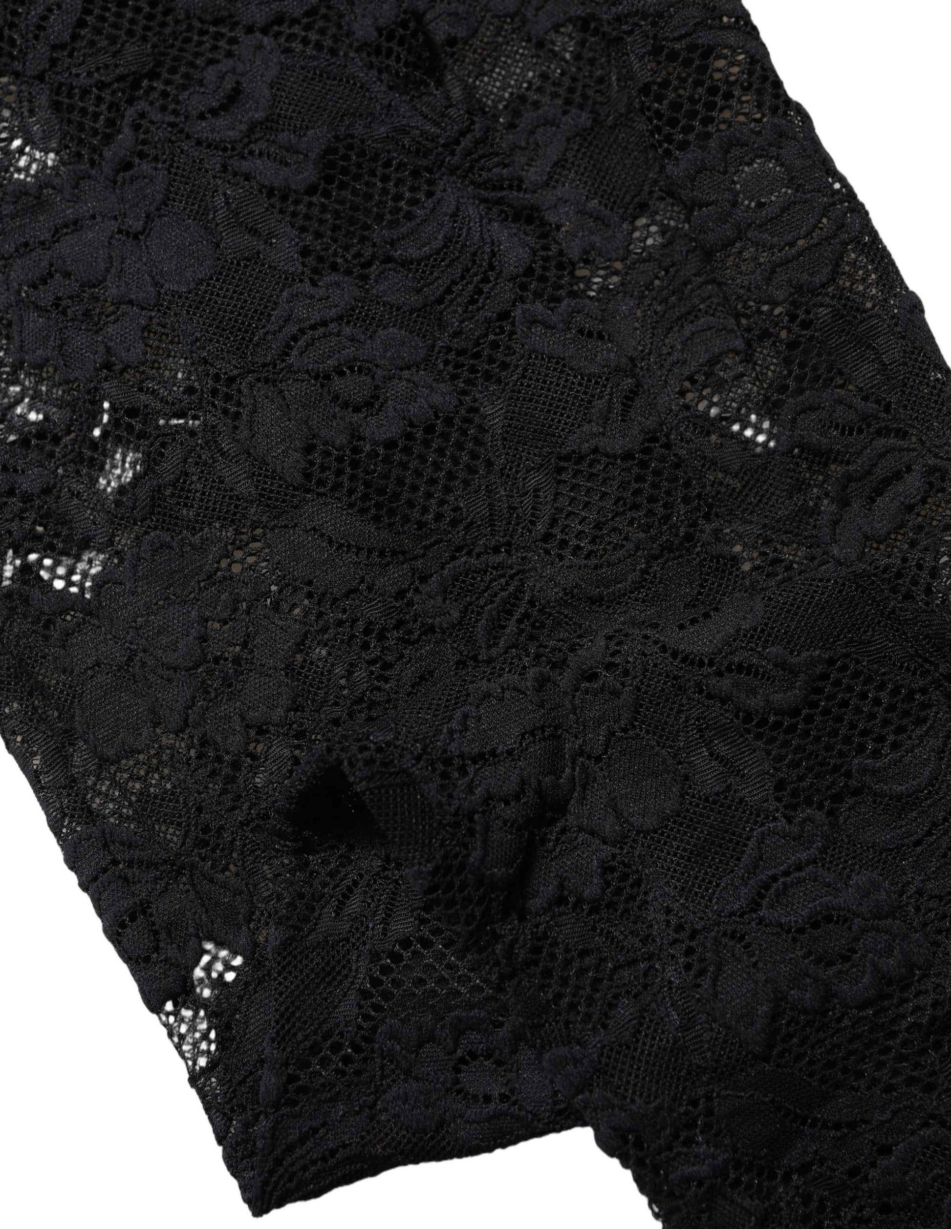 Chaussettes hautes Dolce & Gabbana en dentelle florale noire