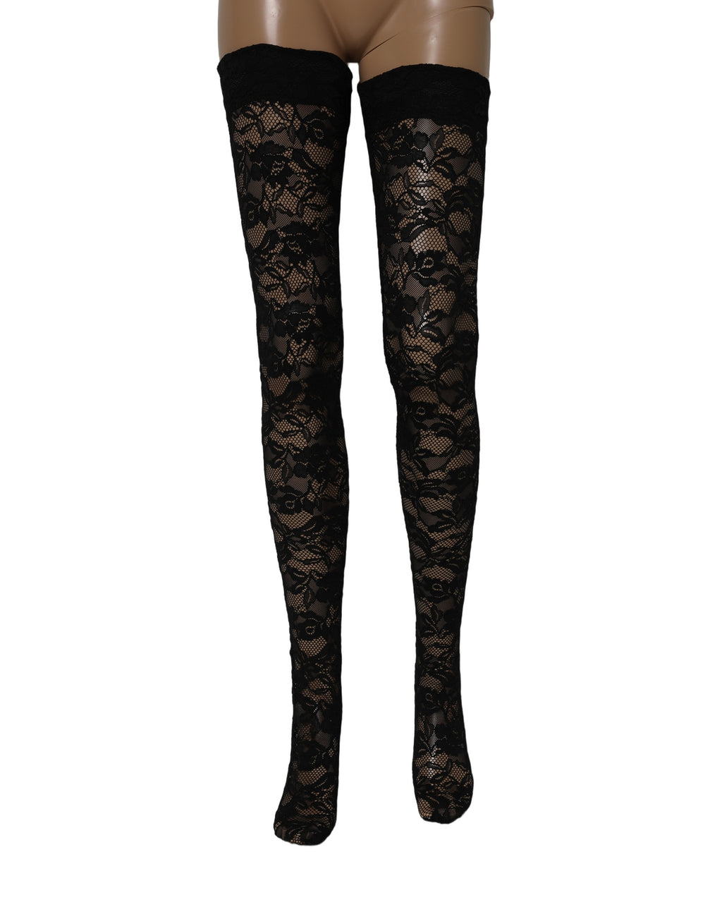 Chaussettes hautes Dolce & Gabbana en dentelle florale noire