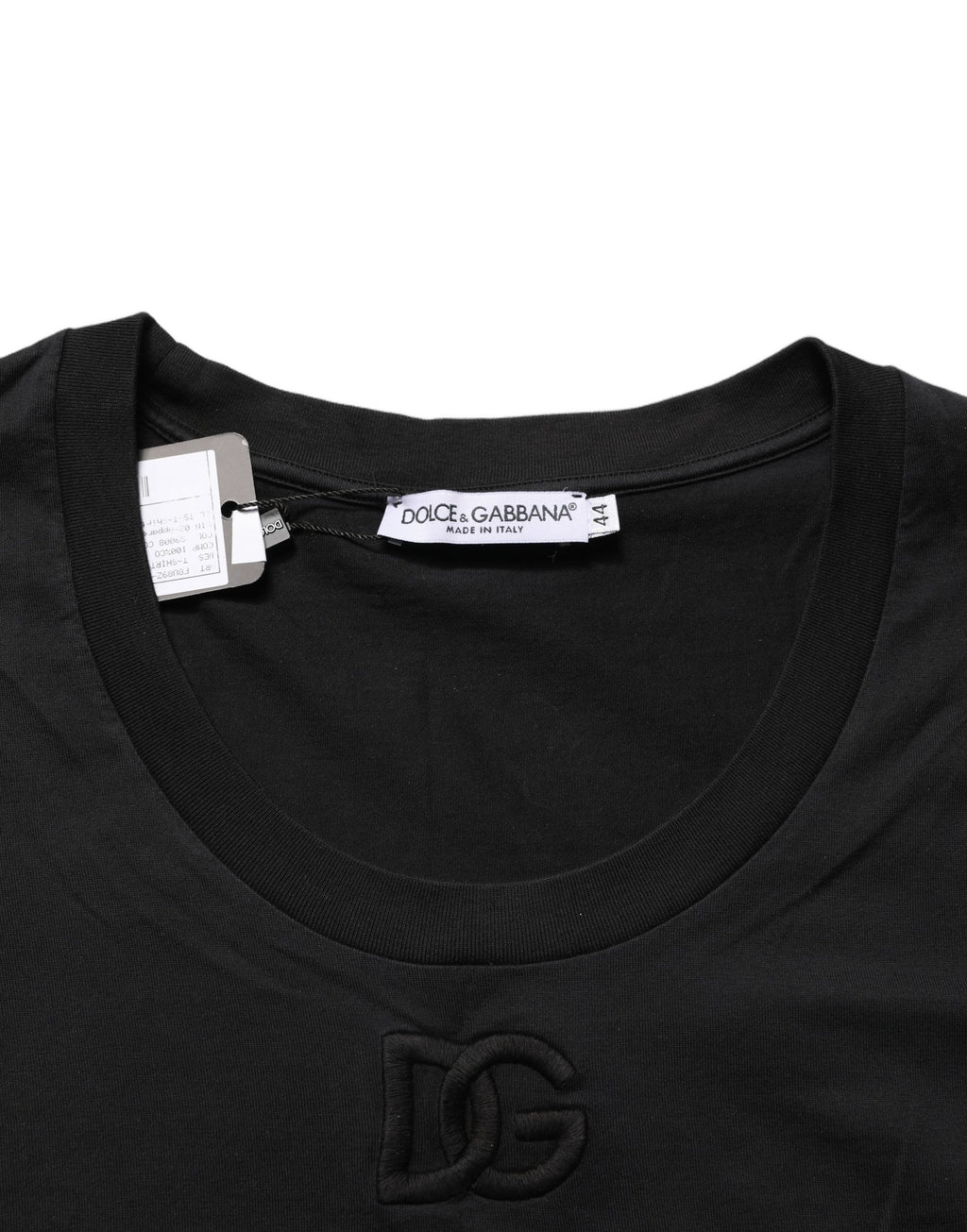 T-shirt à col rond et manches courtes en coton noir Dolce & Gabbana