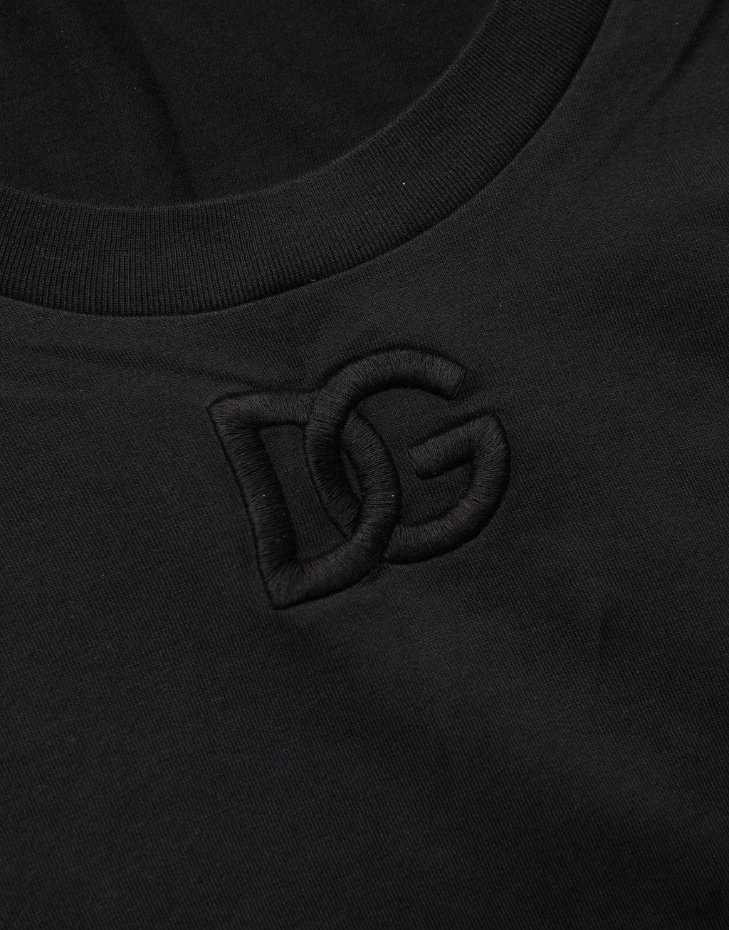 T-shirt à col rond et manches courtes en coton noir Dolce & Gabbana