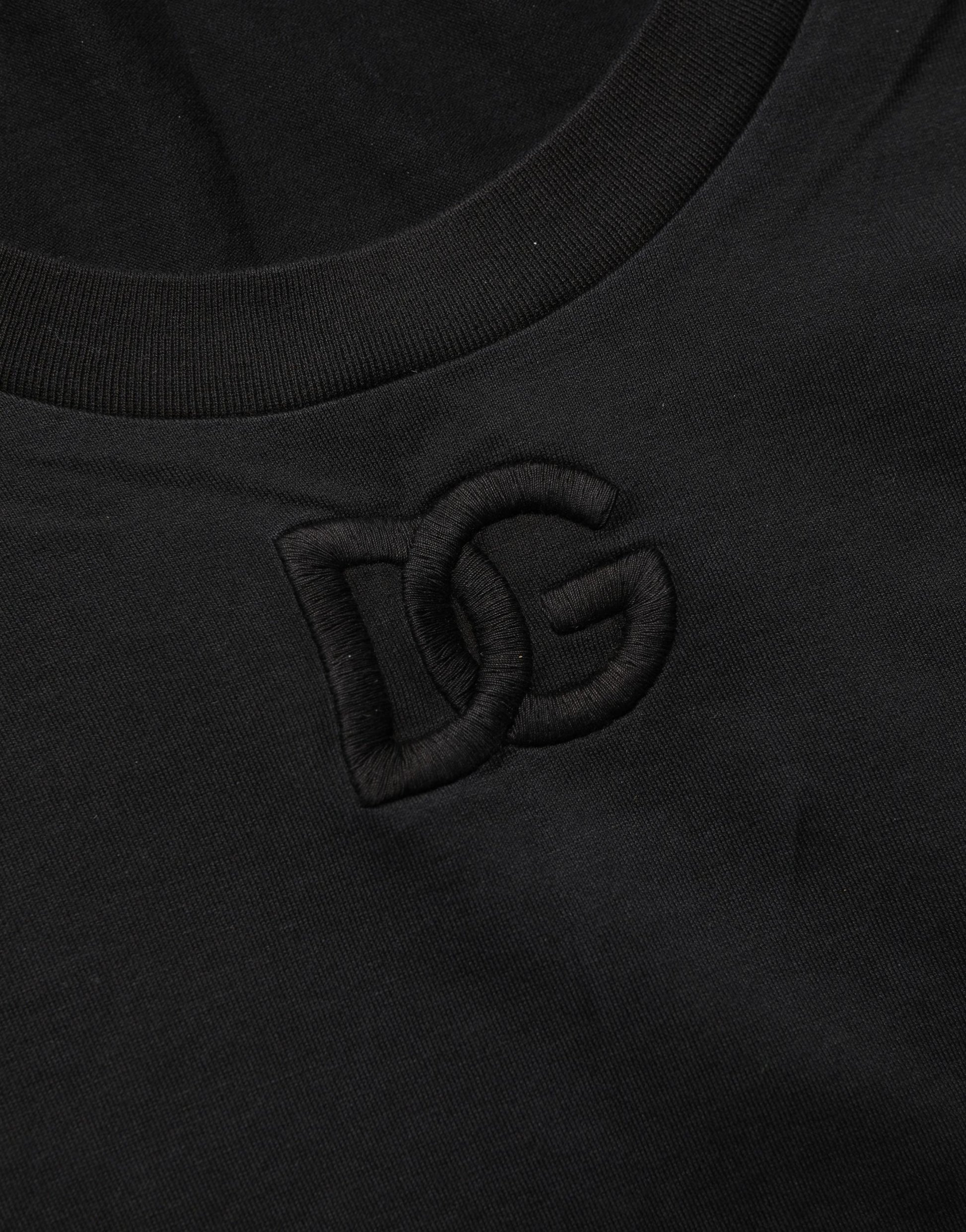 T-shirt à col rond et manches courtes en coton noir Dolce & Gabbana
