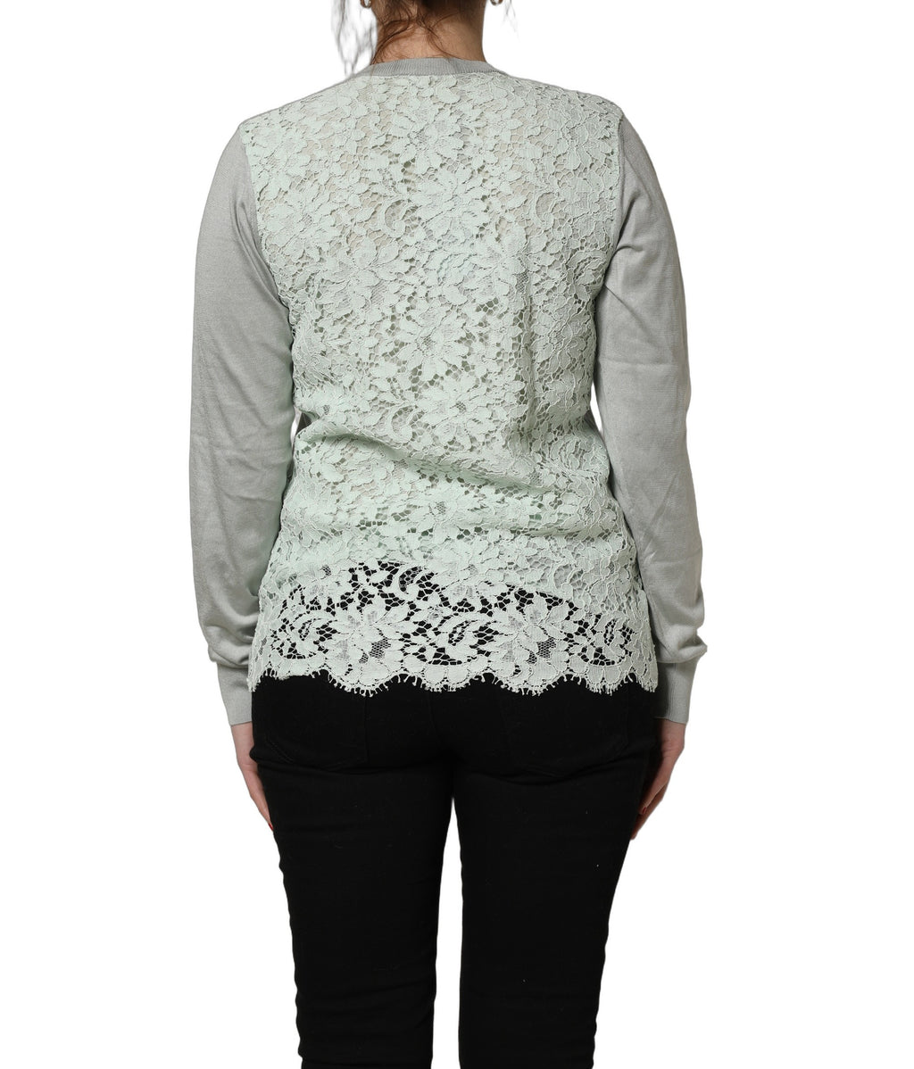 Gilet cardigan Dolce & Gabbana vert à manches longues et boutonnage frontal