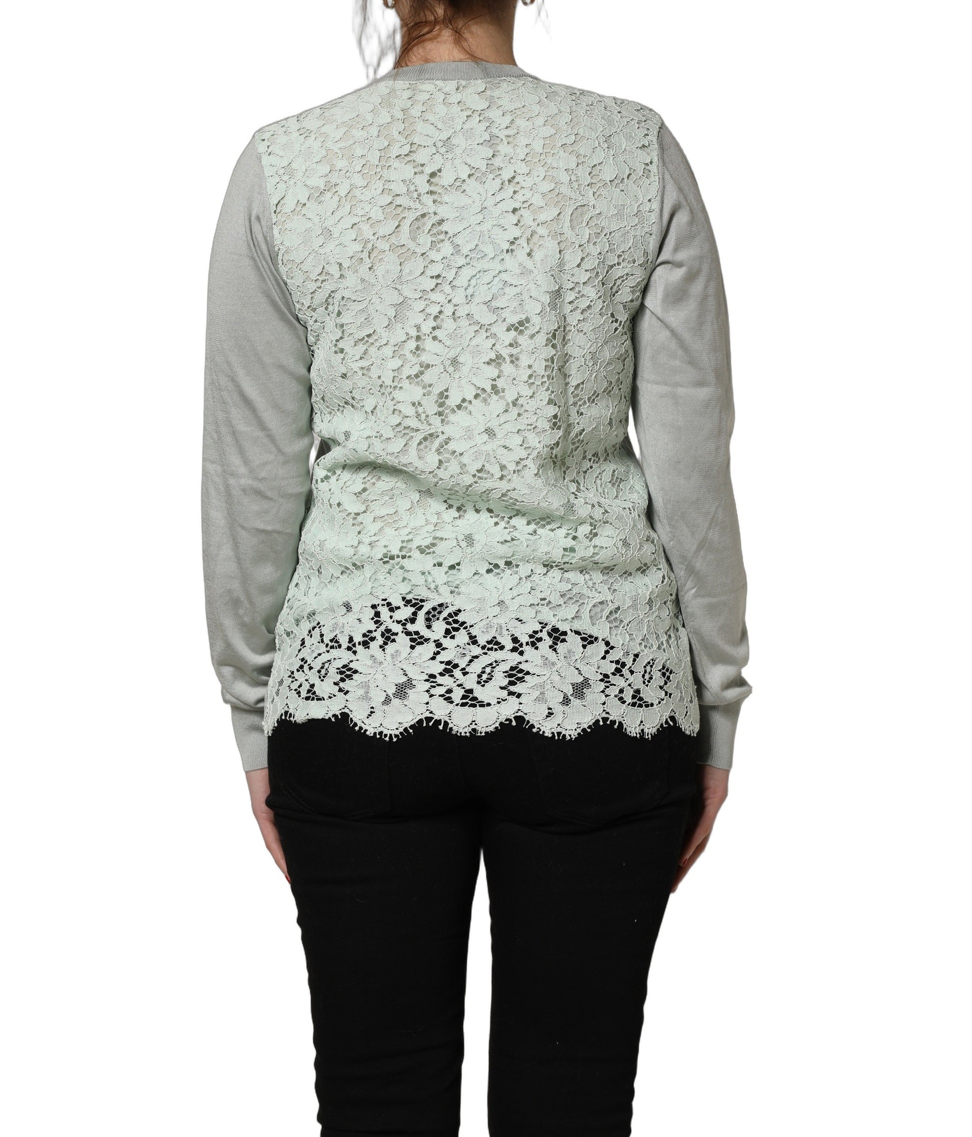 Gilet cardigan Dolce & Gabbana vert à manches longues et boutonnage frontal