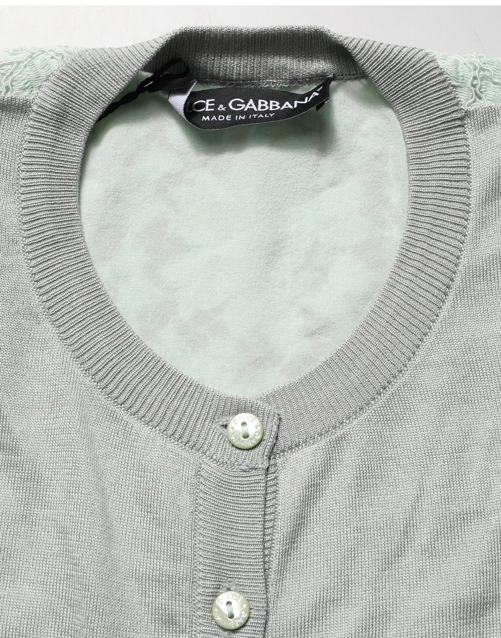 Gilet cardigan Dolce & Gabbana vert à manches longues et boutonnage frontal