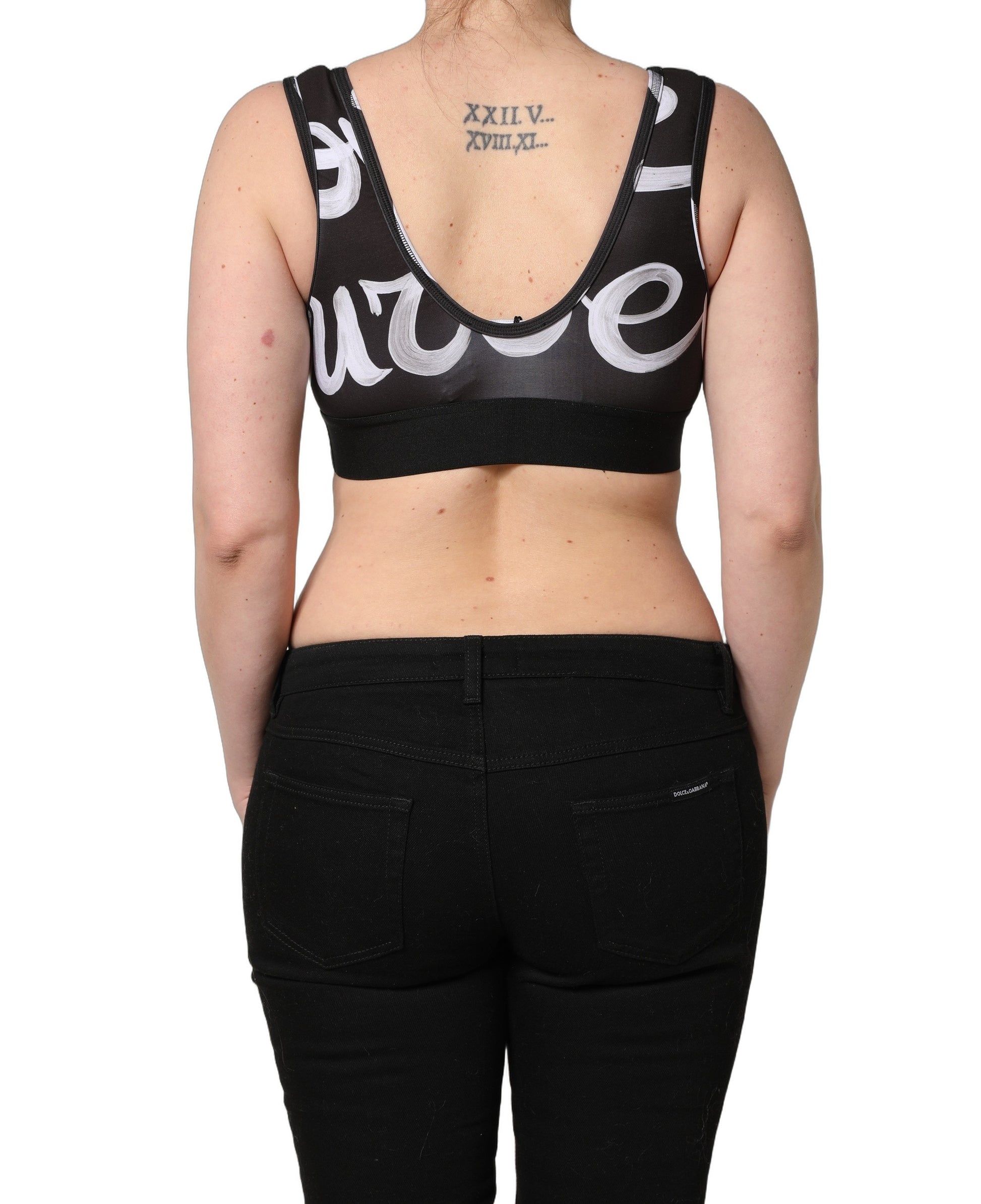 Haut court soutien-gorge de sport Dolce & Gabbana noir DG Love Yourself