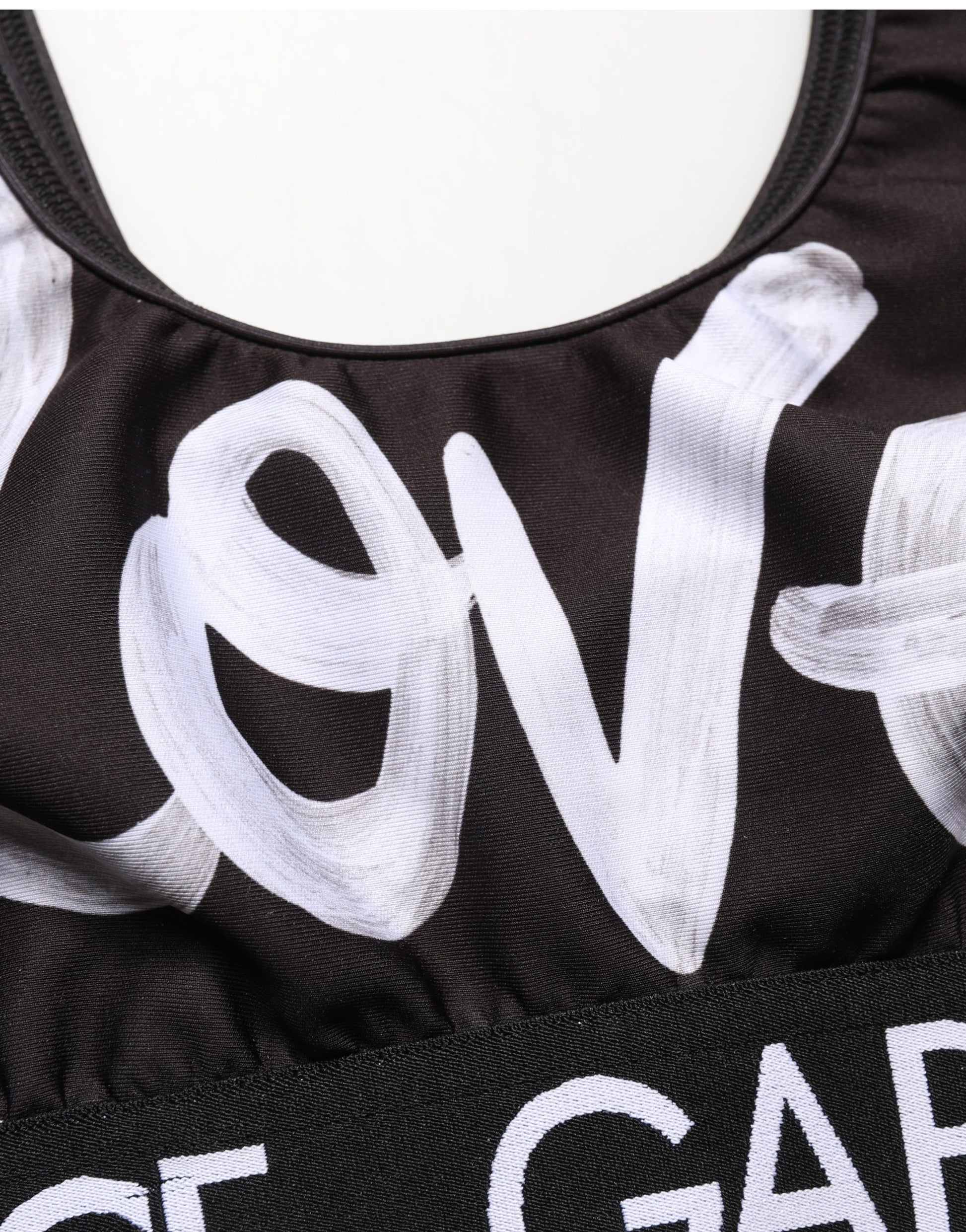 Haut court soutien-gorge de sport Dolce & Gabbana noir DG Love Yourself