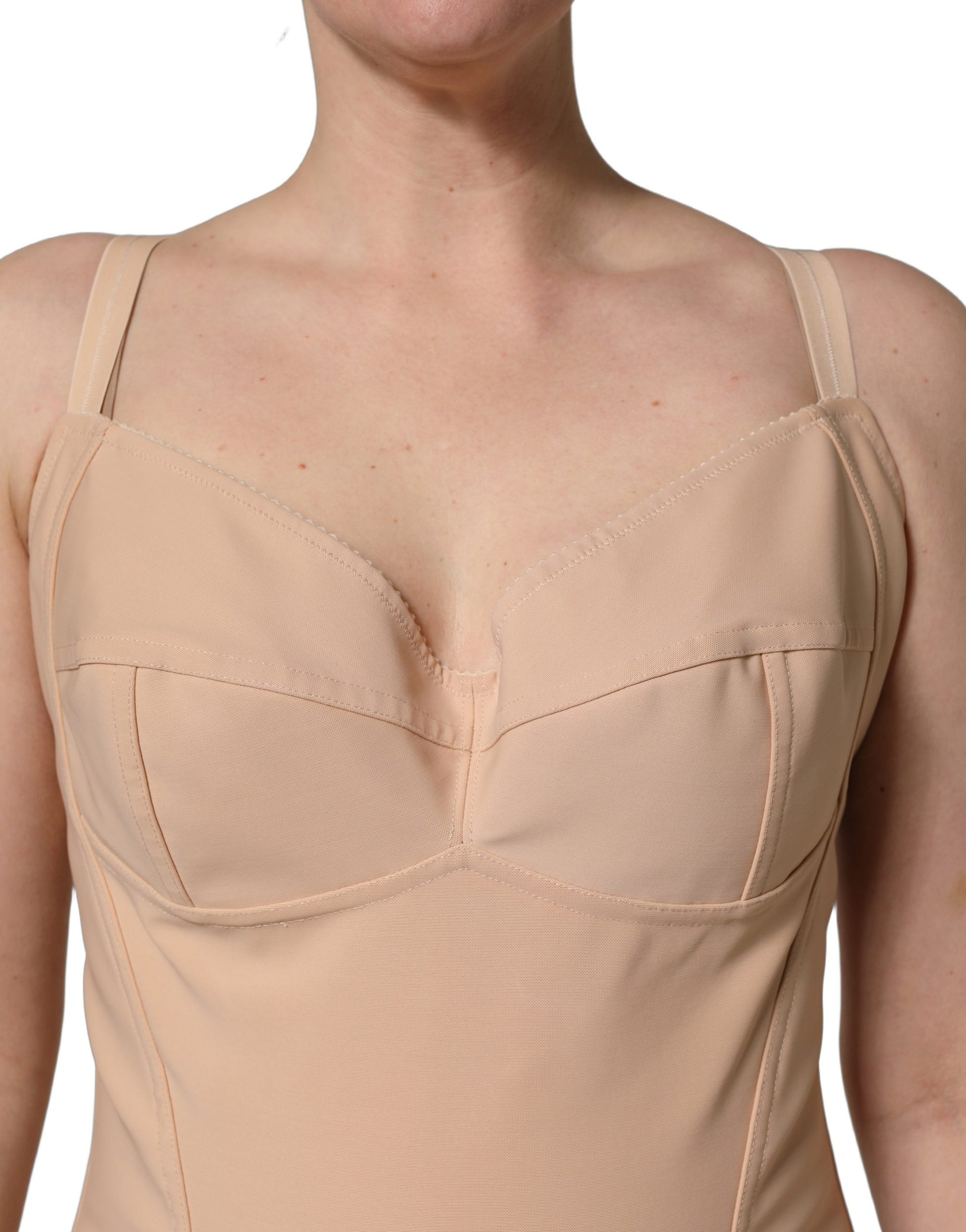 Haut gainant Dolce & Gabbana en nylon nude