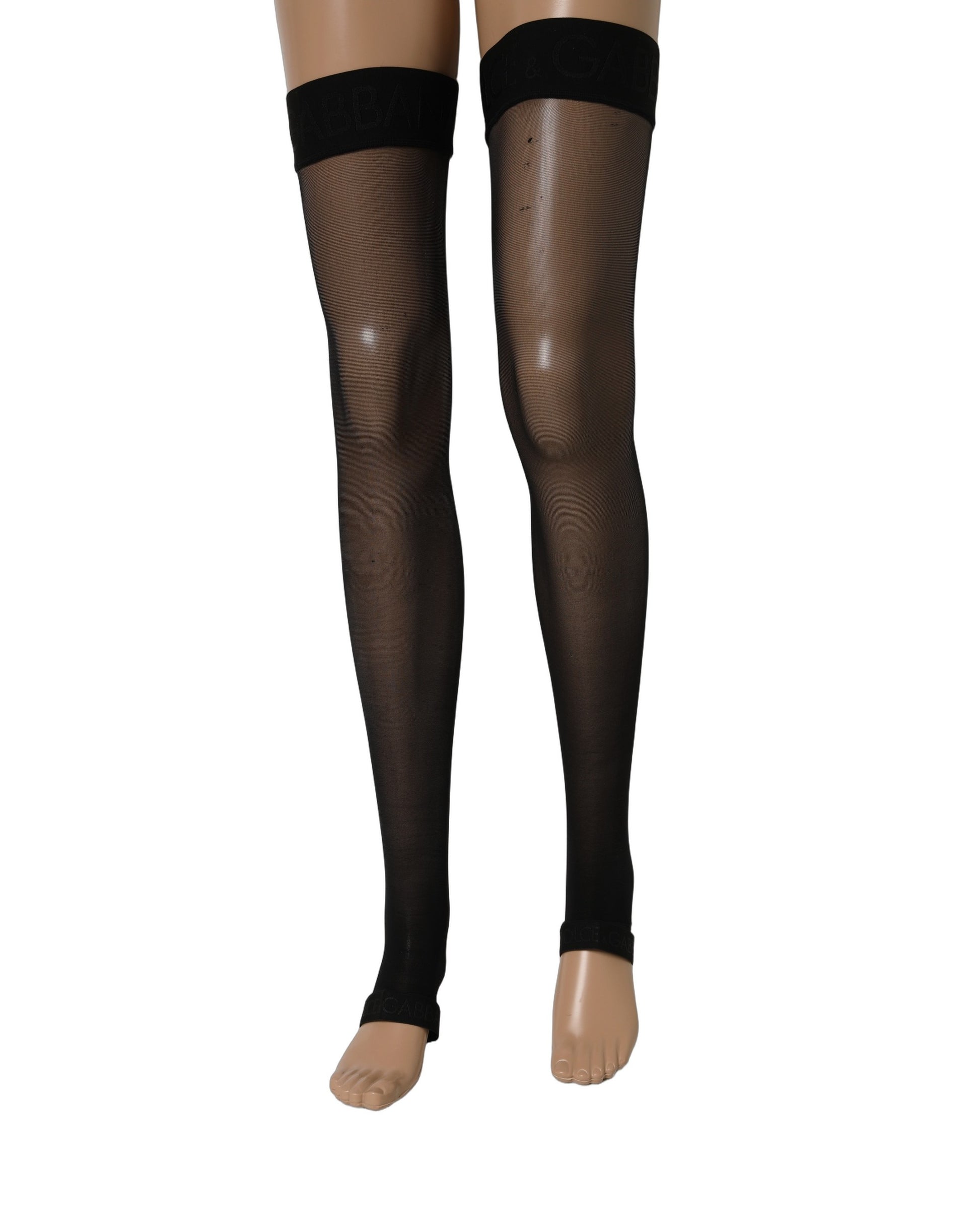 Bas mi-cuisse Dolce & Gabbana en nylon noir transparent