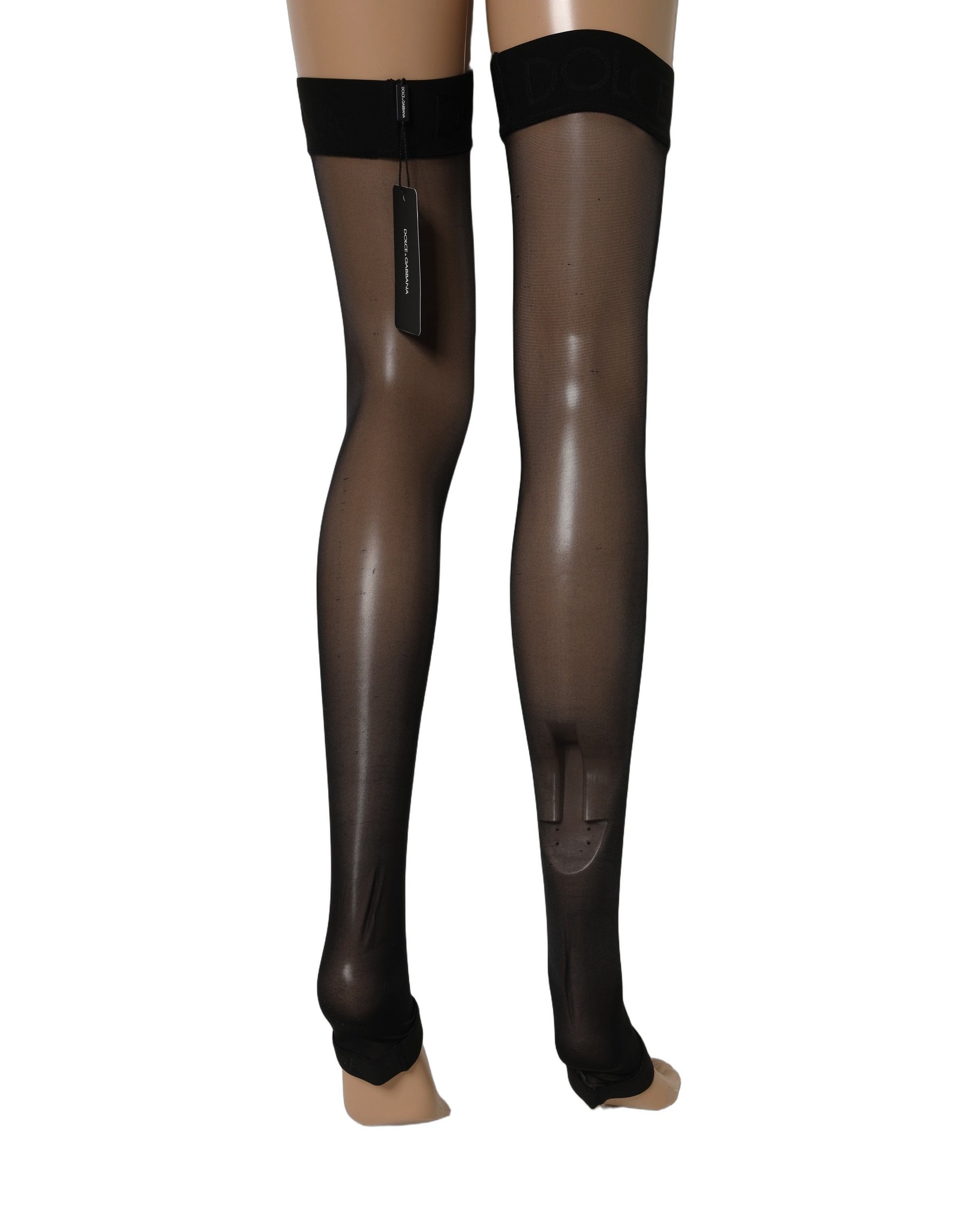 Bas mi-cuisse Dolce & Gabbana en nylon noir transparent