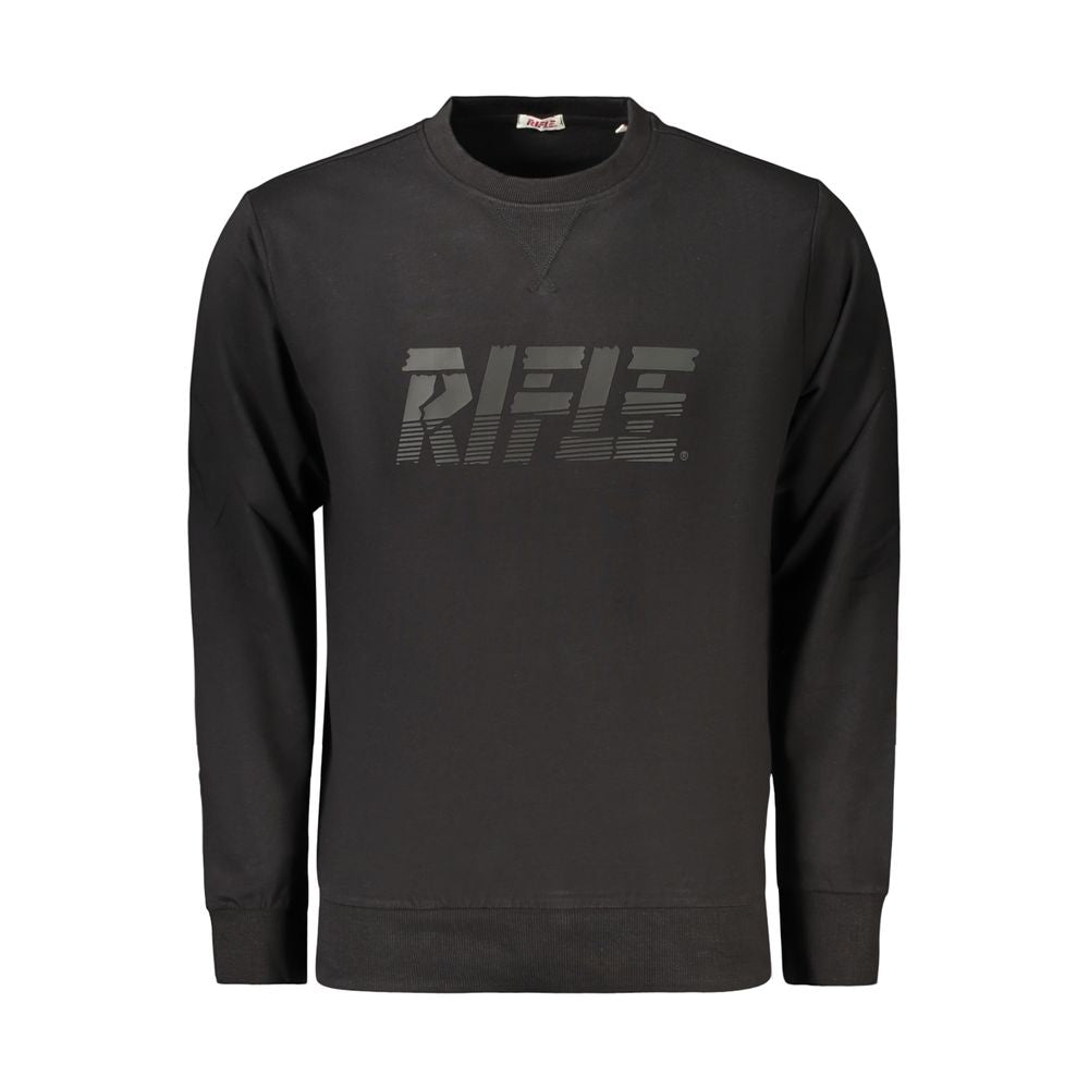 Sweat-shirt homme en coton noir Rifle