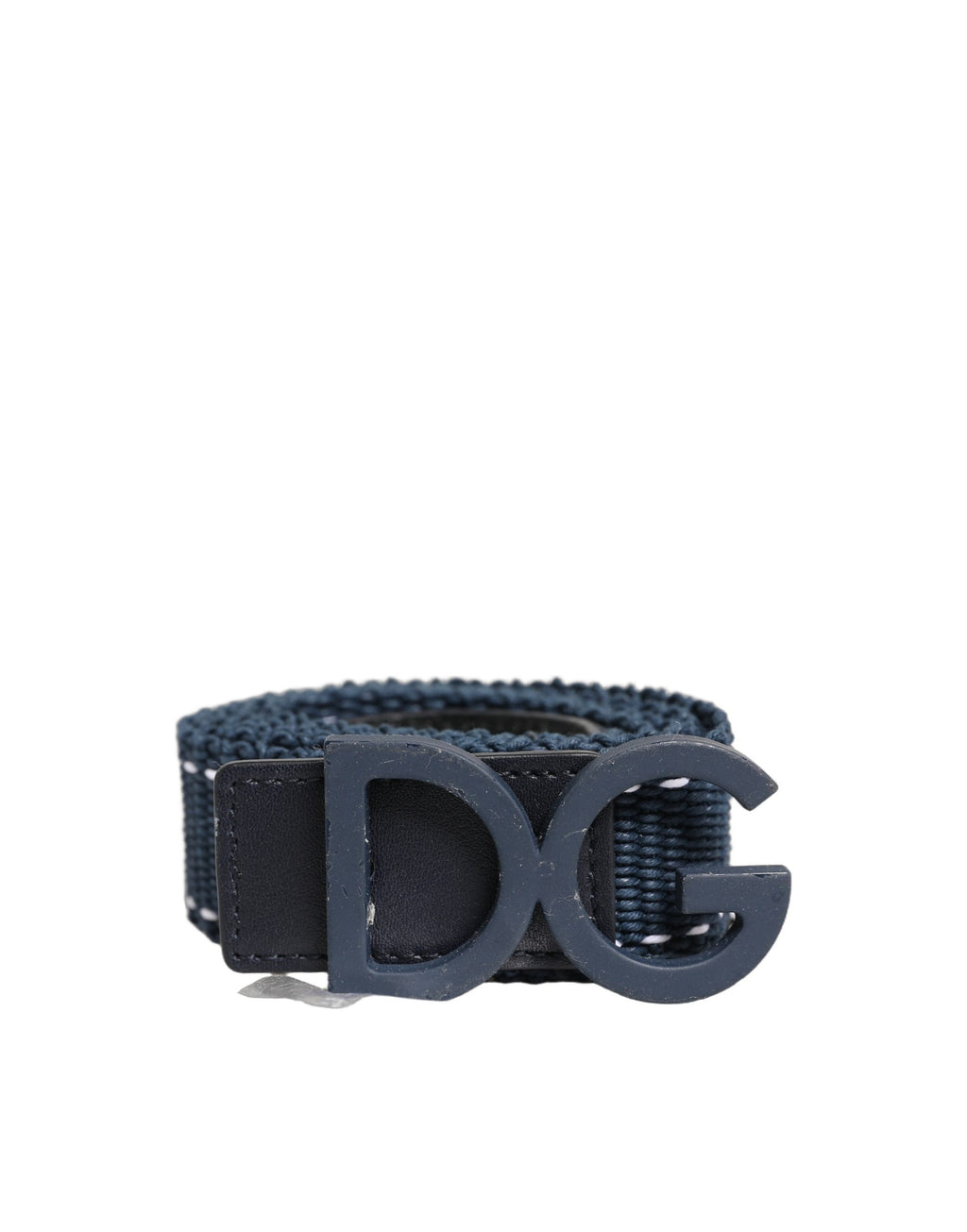 Ceinture Dolce & Gabbana en toile de coton bleue avec boucle en métal logo DG