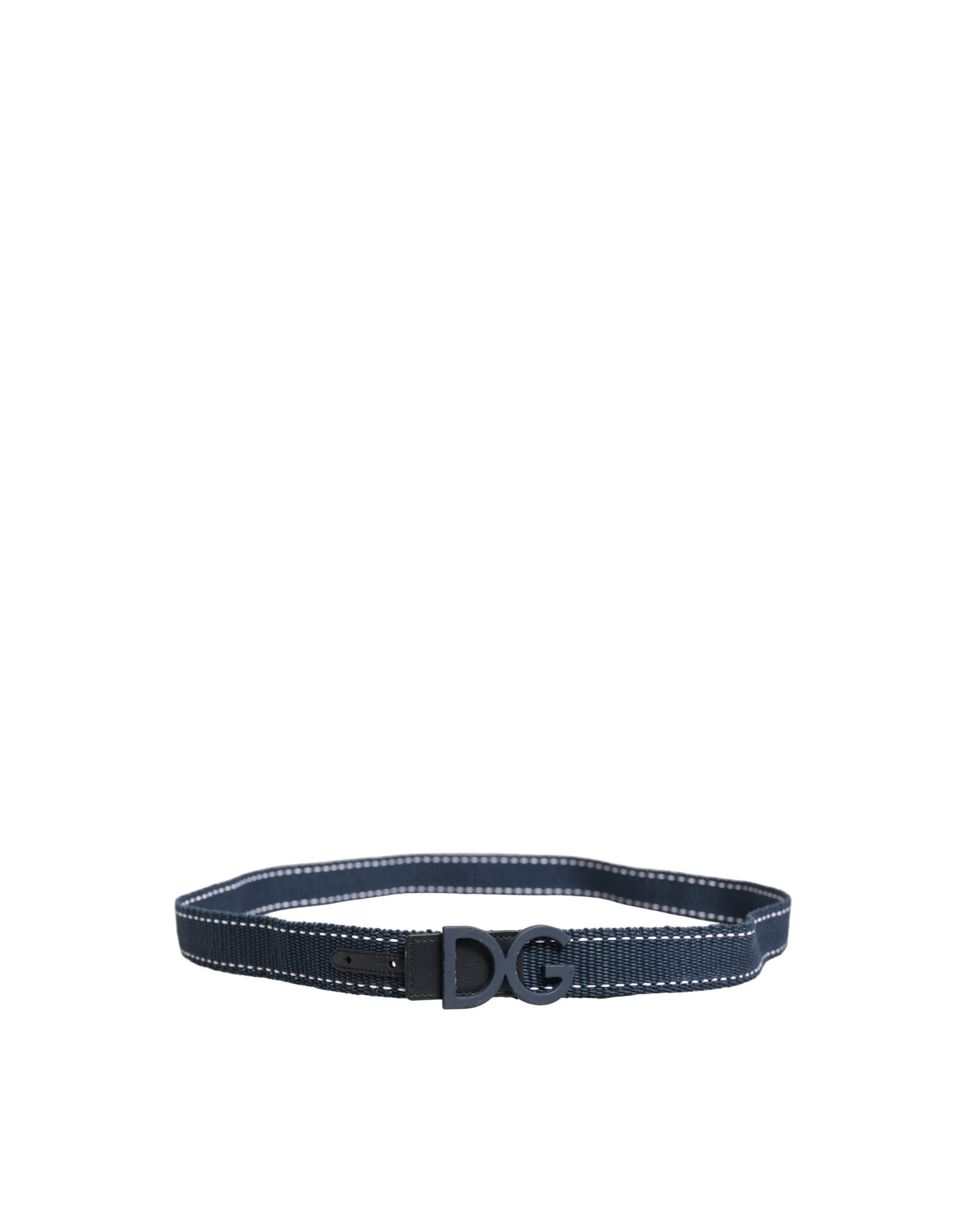 Ceinture Dolce & Gabbana en toile de coton bleue avec boucle en métal logo DG
