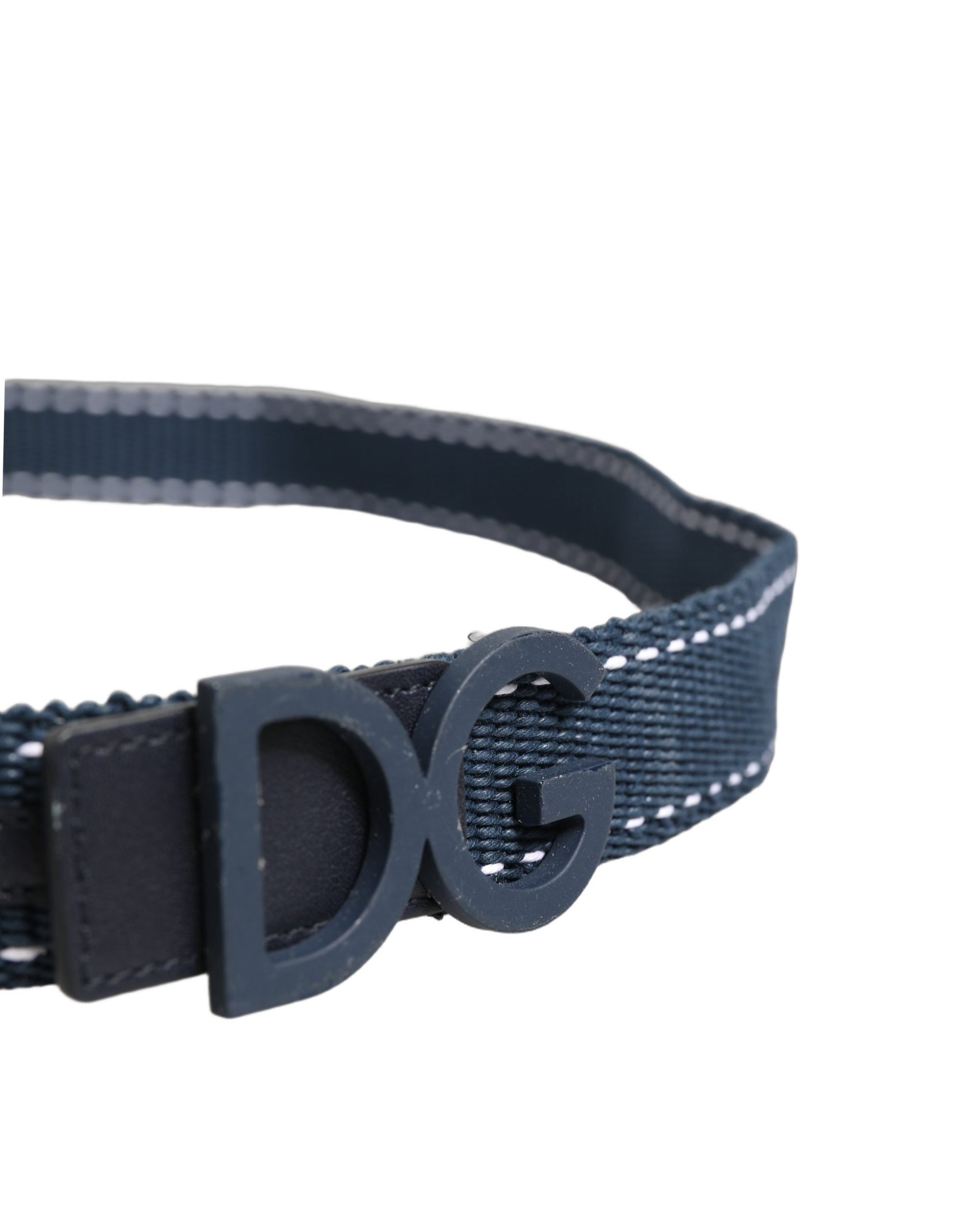 Ceinture Dolce & Gabbana en toile de coton bleue avec boucle en métal logo DG