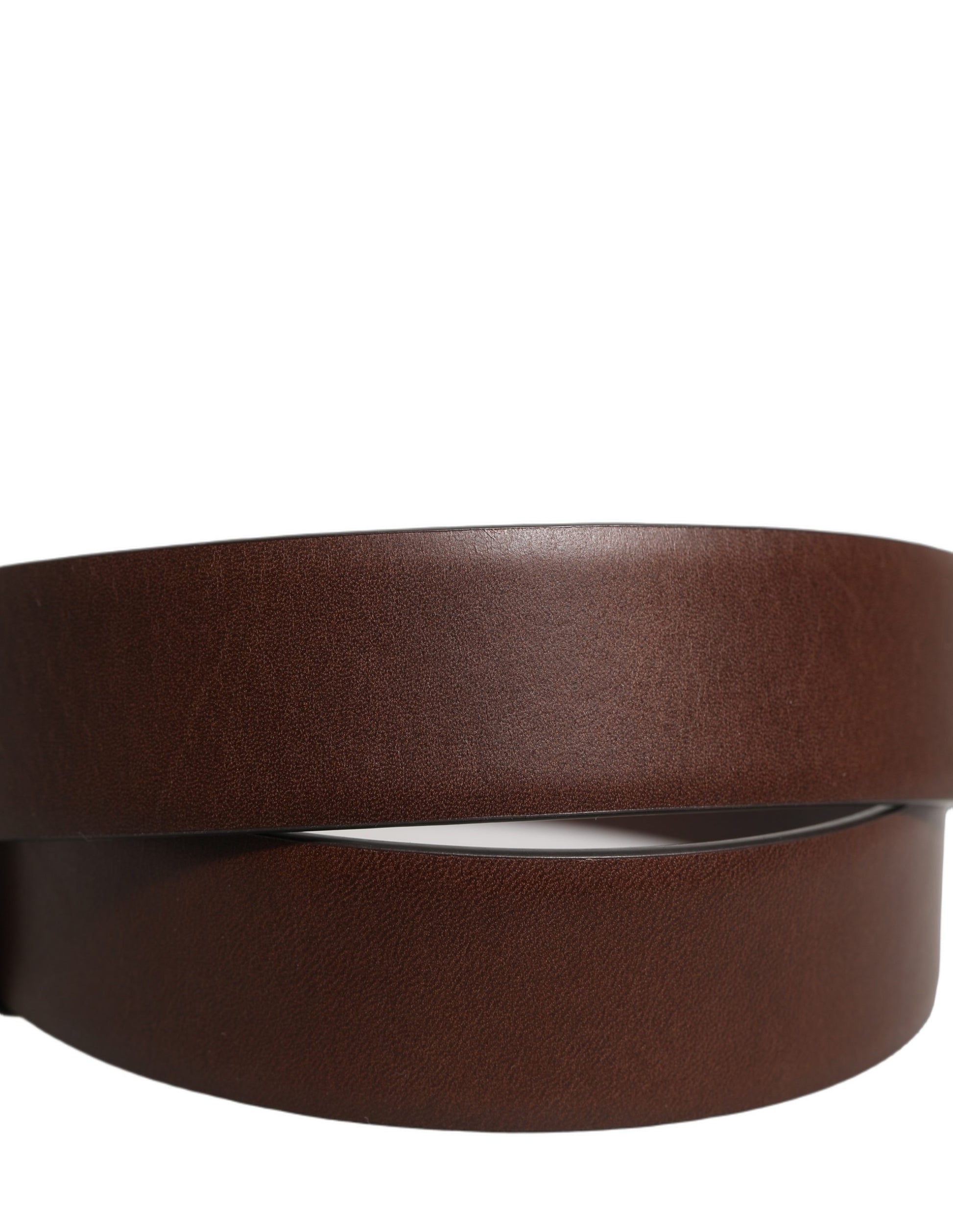 Ceinture Dolce & Gabbana en Cuir de Veau Marron et Boucle en Métal Doré