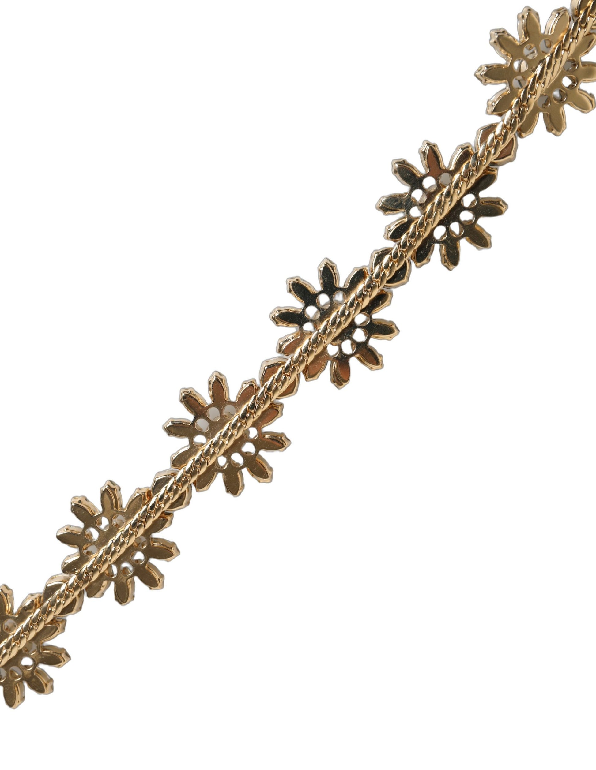 Ceinture Dolce & Gabbana en cuir vert ornée de marguerites en cristal