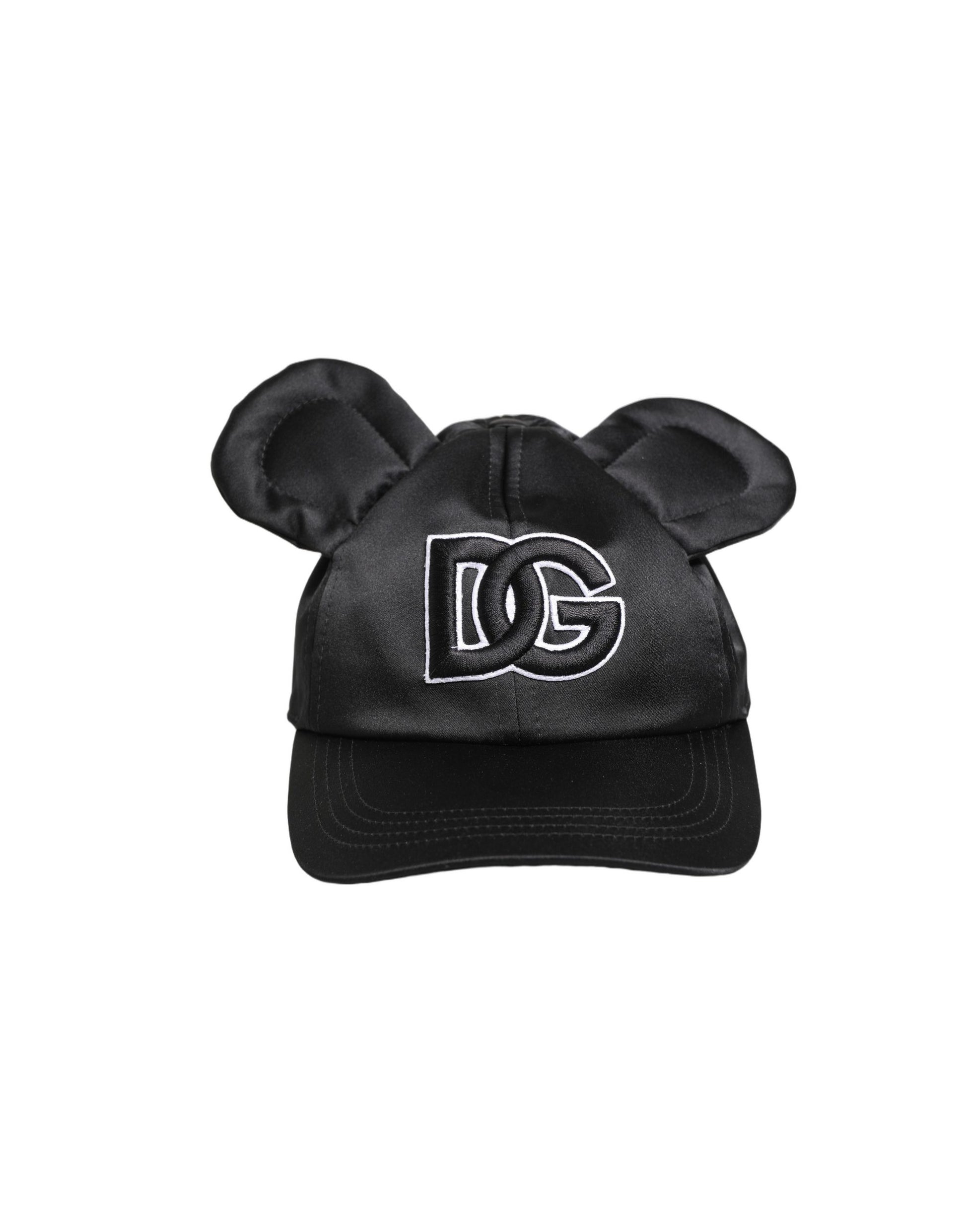 Casquette de baseball Dolce & Gabbana en velours noir à oreilles d'animal pour homme